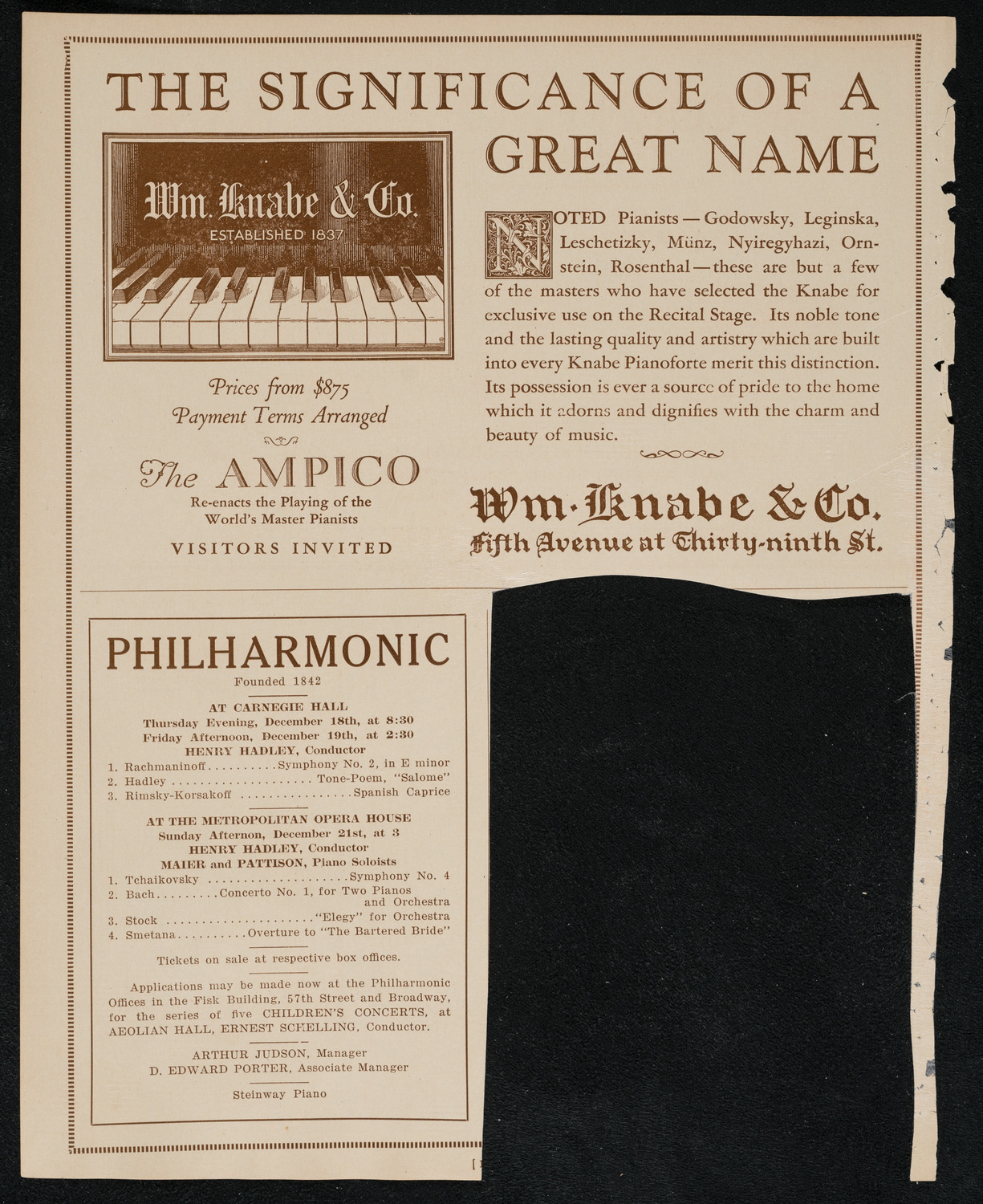 New York Symphony Orchestra, December 18, 1924, program page 12