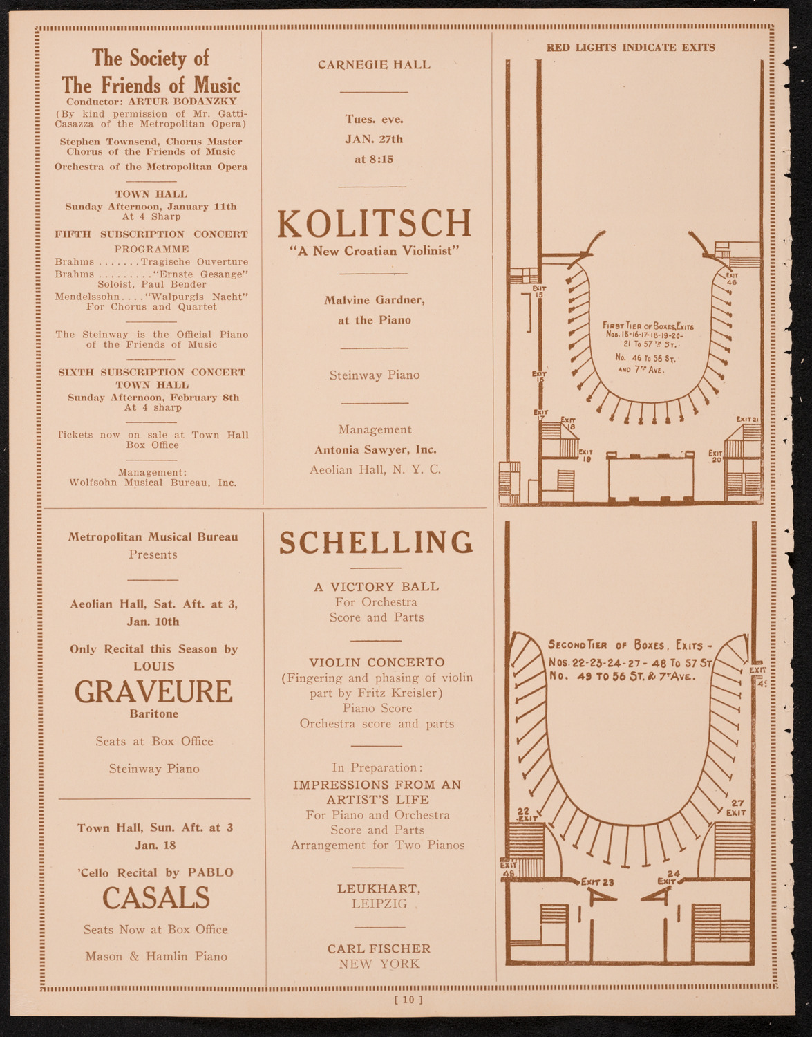 New York Symphony Orchestra, January 8, 1925, program page 10