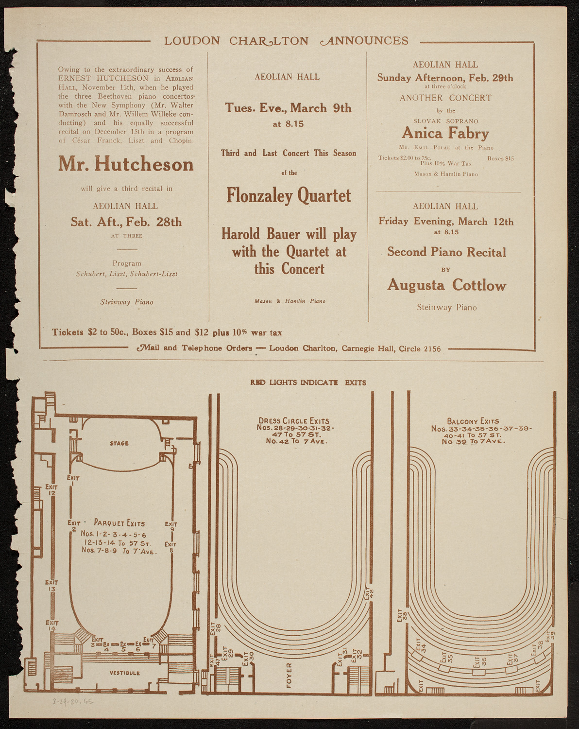 Jascha Bron, Violin, February 24, 1920, program page 11