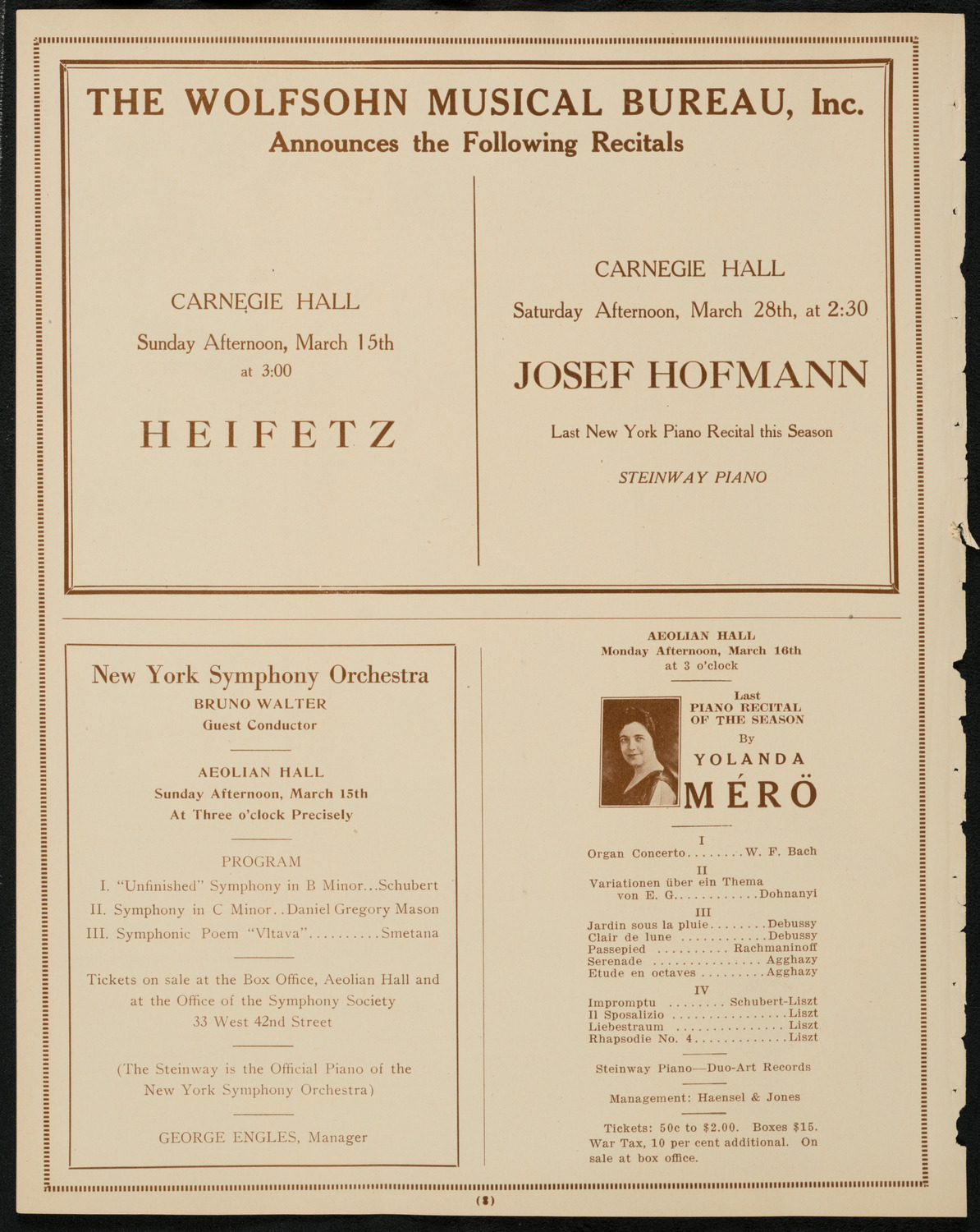 Boston Symphony Orchestra, March 14, 1925, program page 8