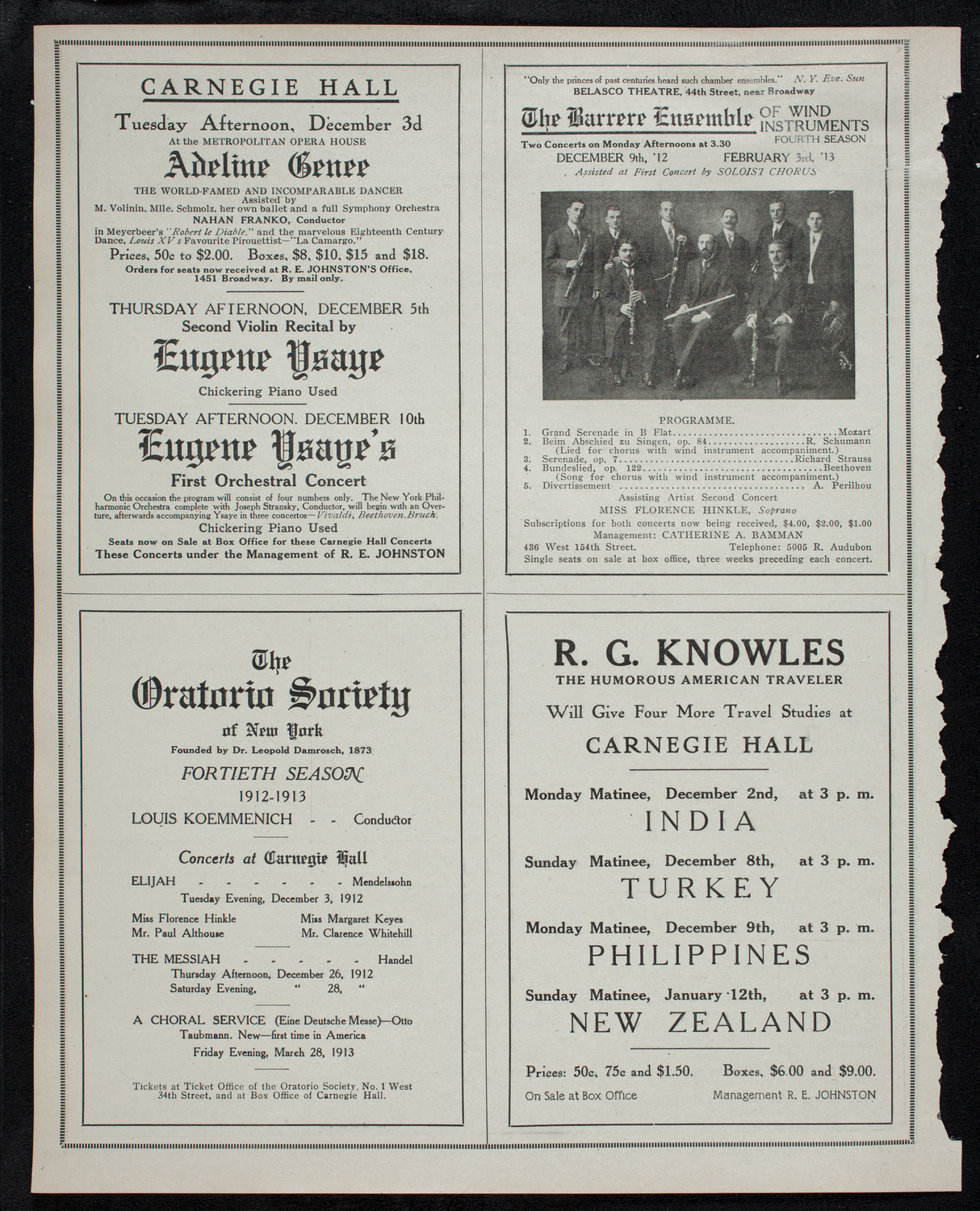 Newman Traveltalks: Switzerland, December 1, 1912, program page 10