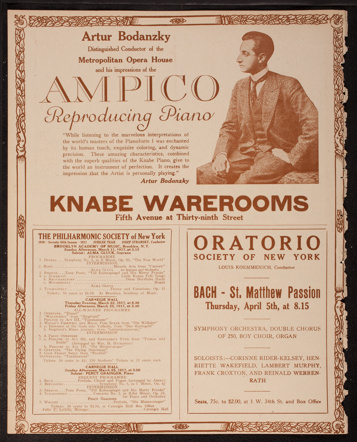 New York Philharmonic, March 10, 1917, program page 12