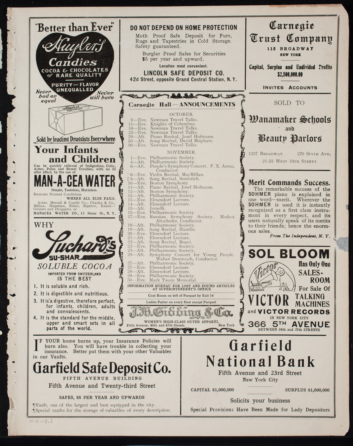 Columbus Day Celebration, October 11, 1910, program page 3