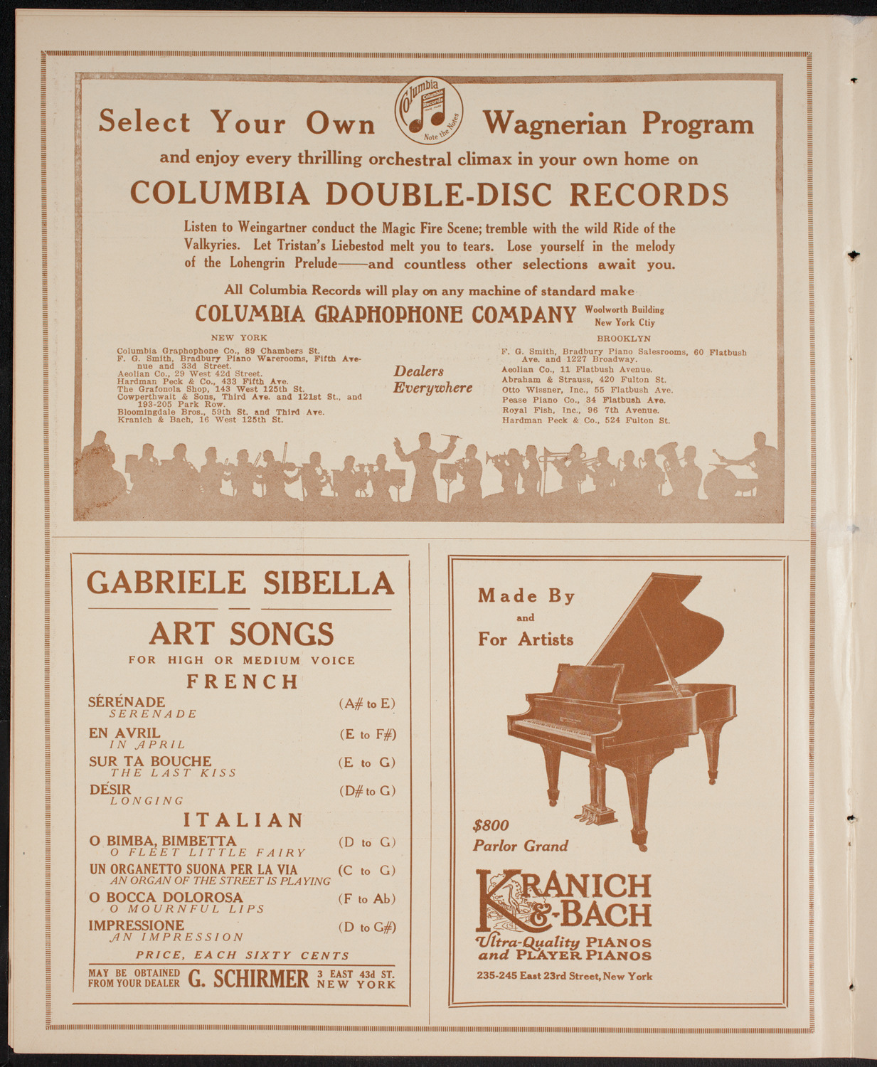 New York Philharmonic, March 26, 1916, program page 6