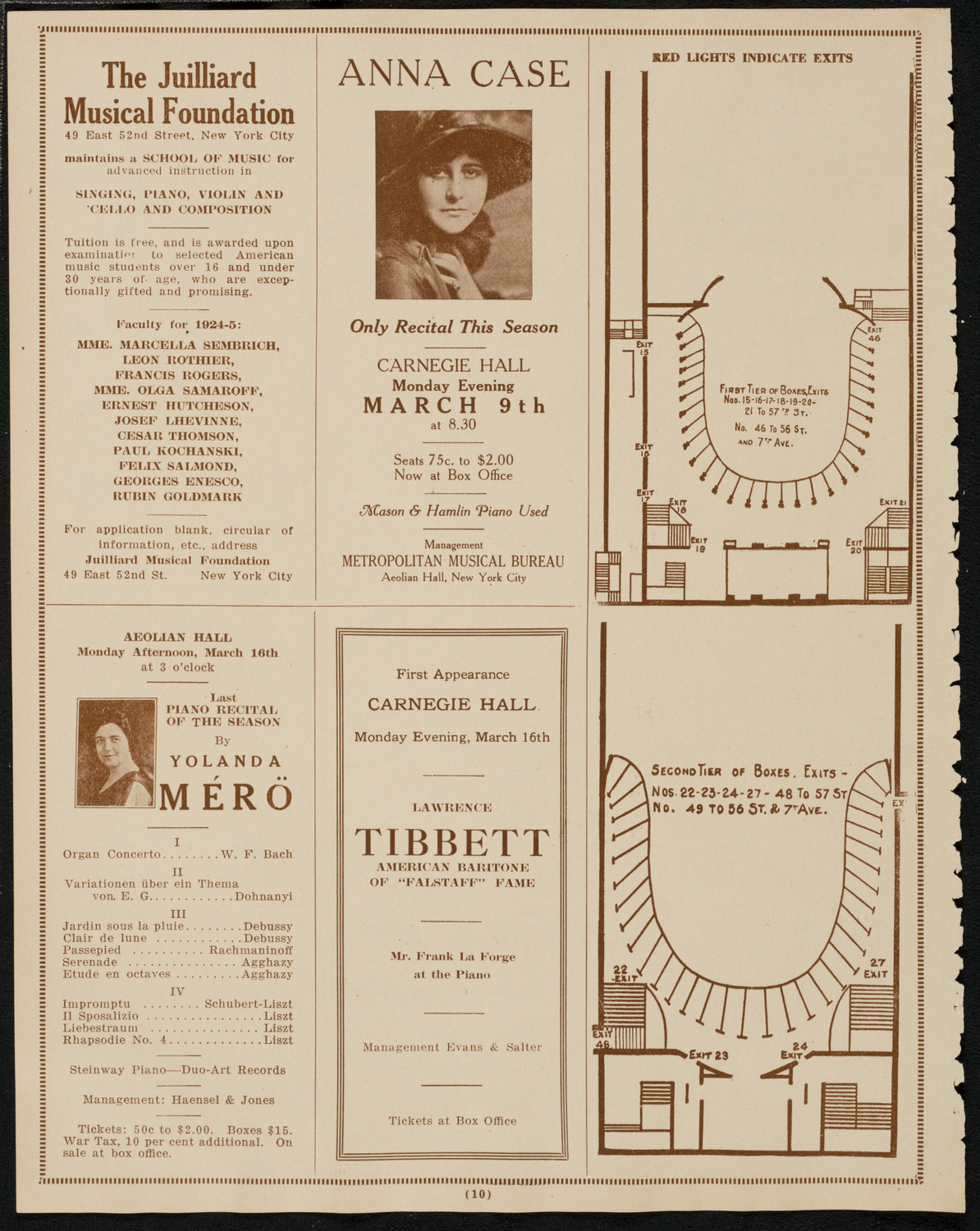 New York Philharmonic, March 5, 1925, program page 10