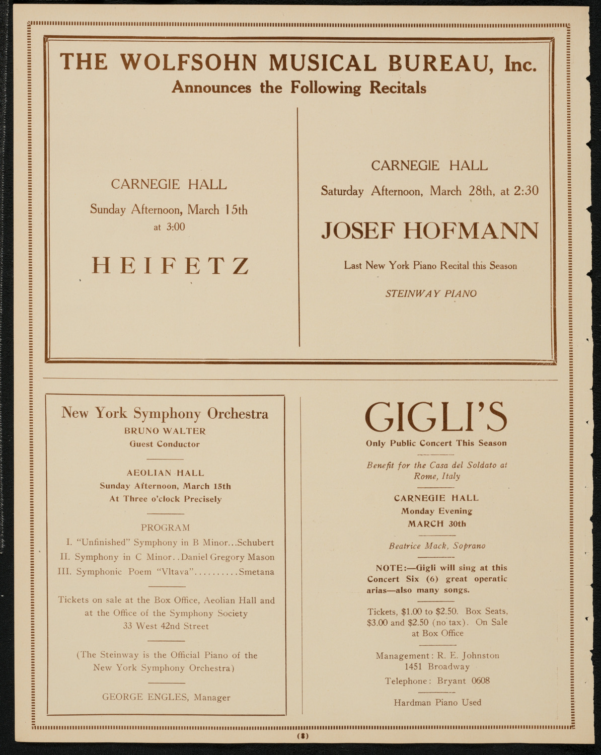 Philadelphia Orchestra, March 10, 1925, program page 8