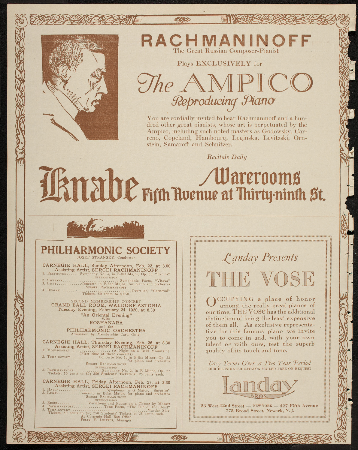 Albert Vertchamp, Violin, February 20, 1920, program page 12