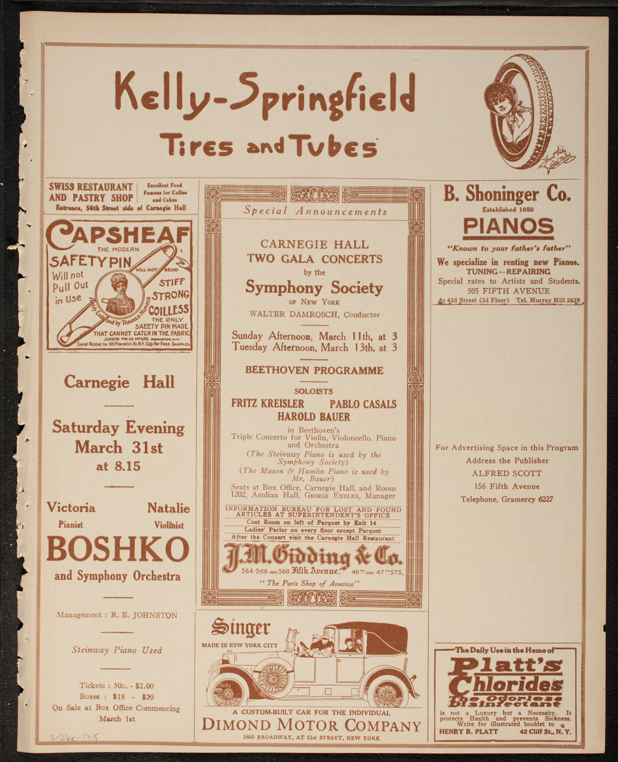 Catholic Oratorio Society, February 26, 1917, program page 9