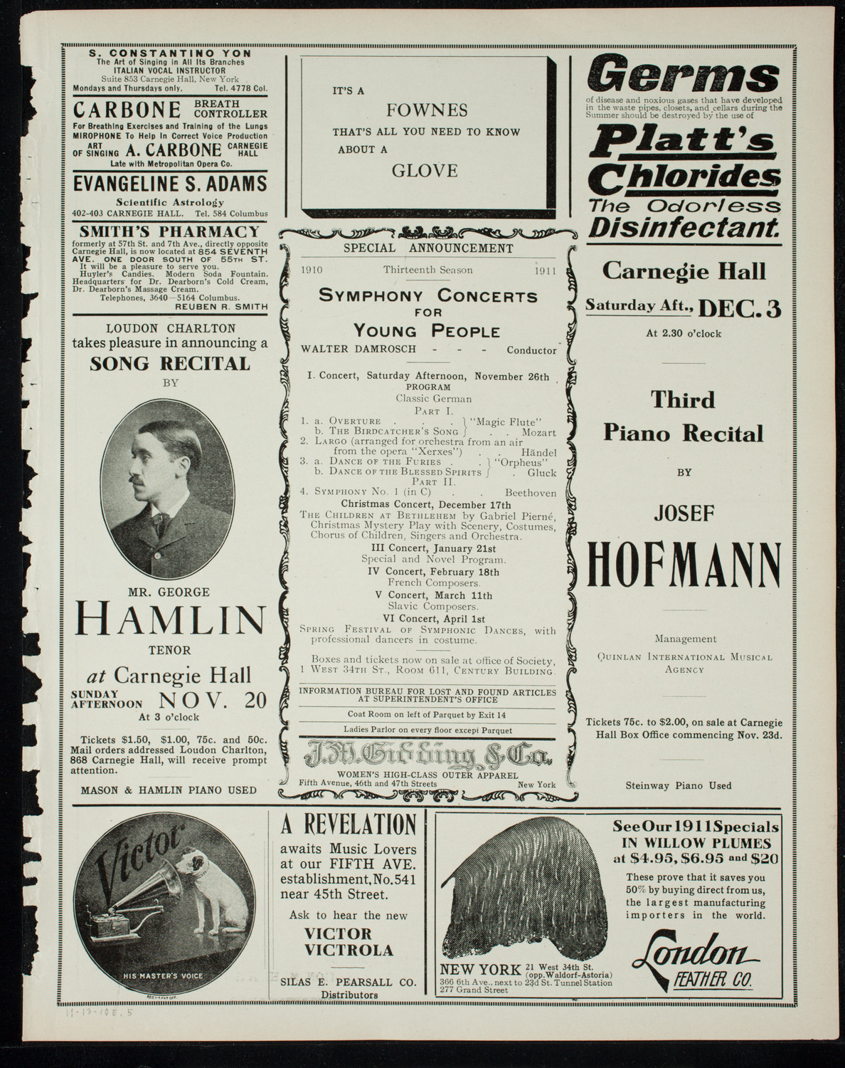 Elmendorf Lecture: London, November 13, 1910, program page 9