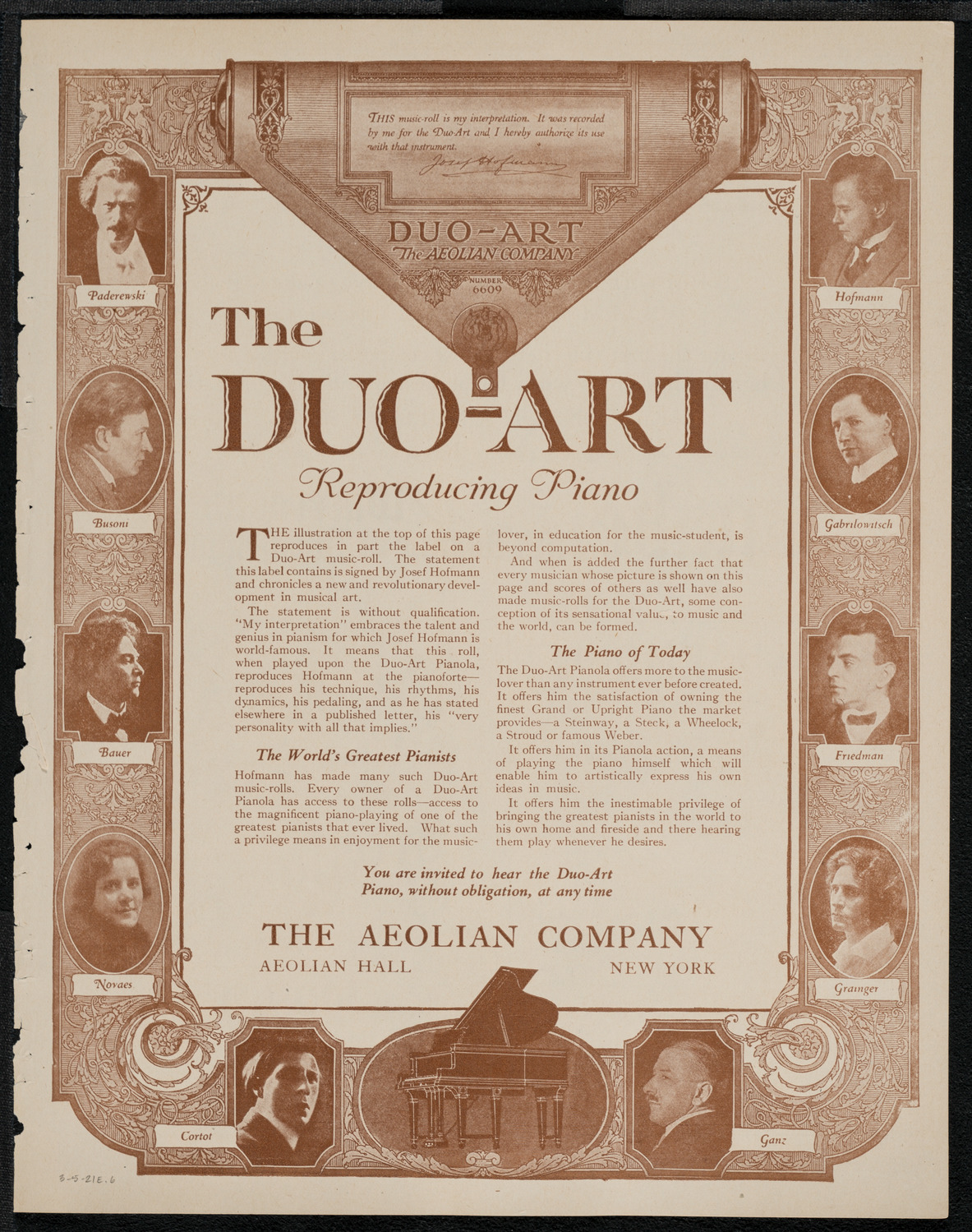 New York Philharmonic, March 5, 1921, program page 11