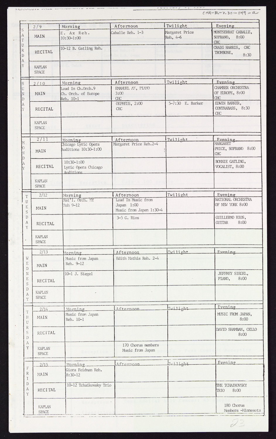 Carnegie Hall Booking Ledger, volume 30, page 49a