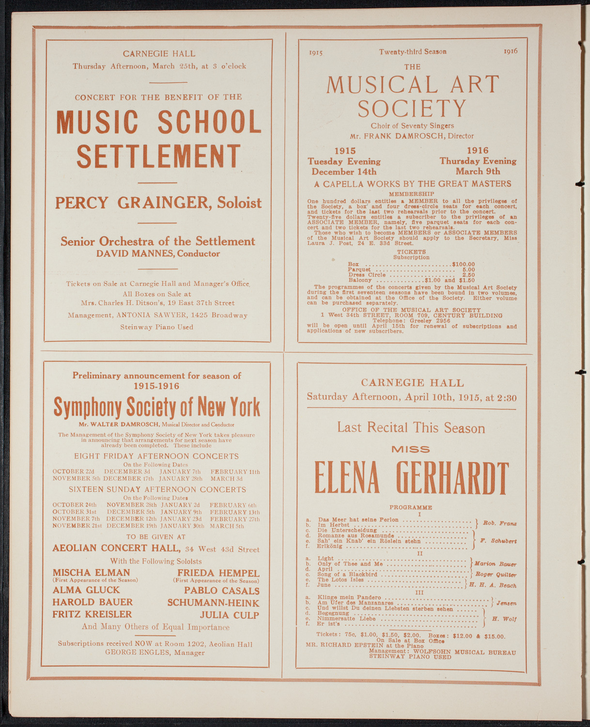 Oratorio Society of New York, March 24, 1915, program page 8