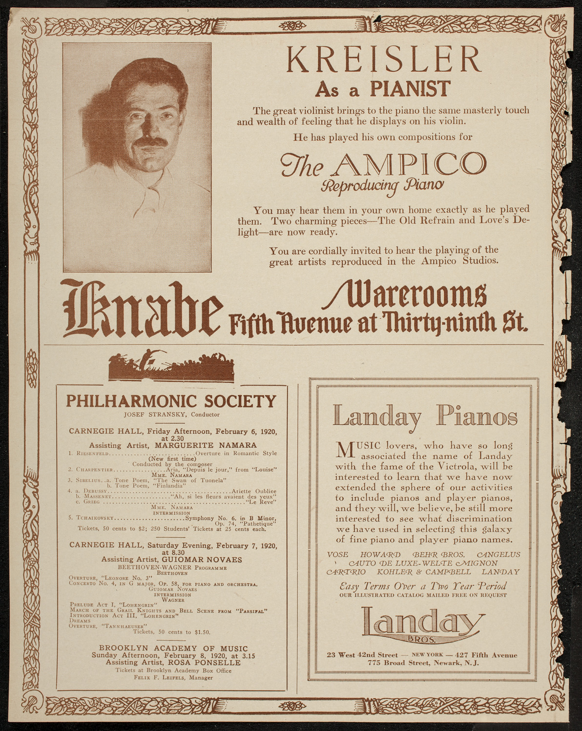 Frieda Hempel, Soprano, February 3, 1920, program page 12