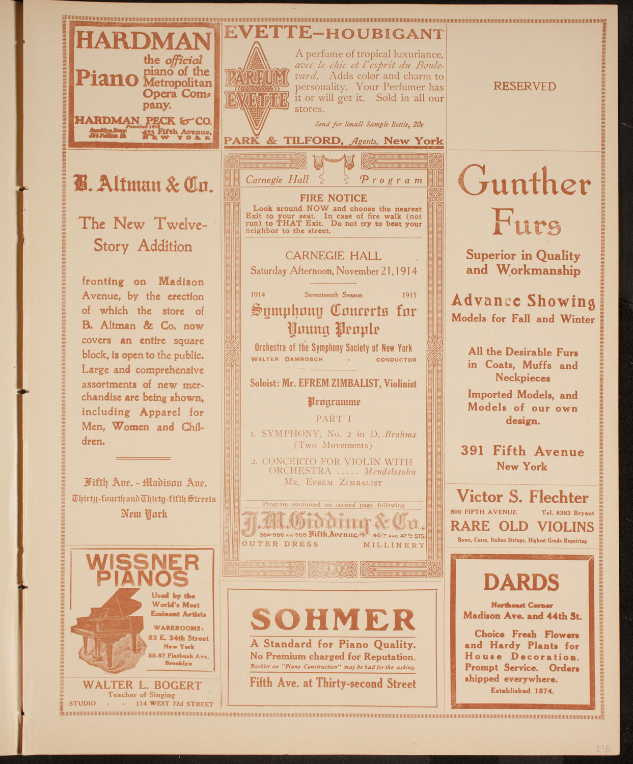 Symphony Concert for Young People, November 21, 1914, program page 5