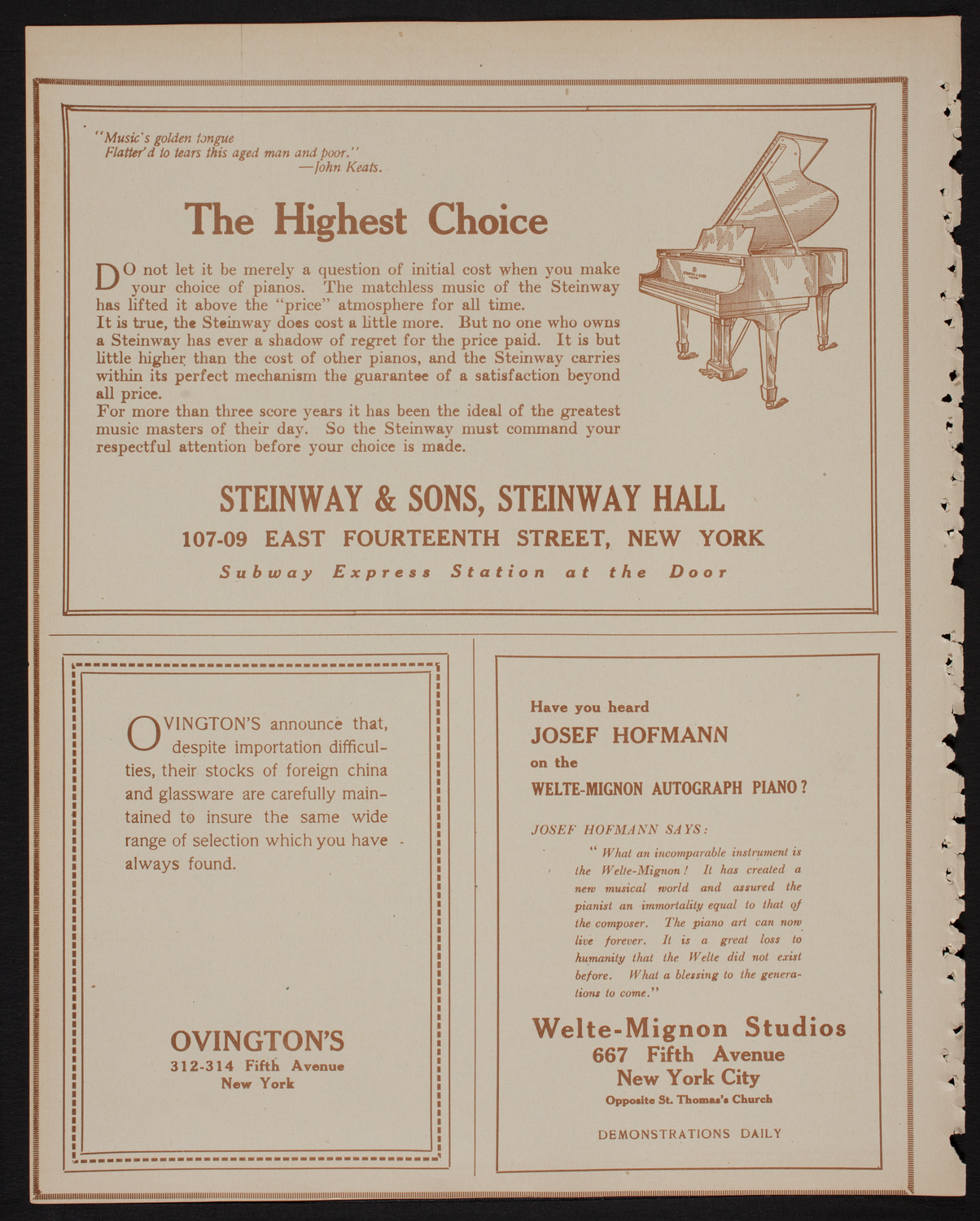 Oratorio Society of New York, March 28, 1918, program page 4