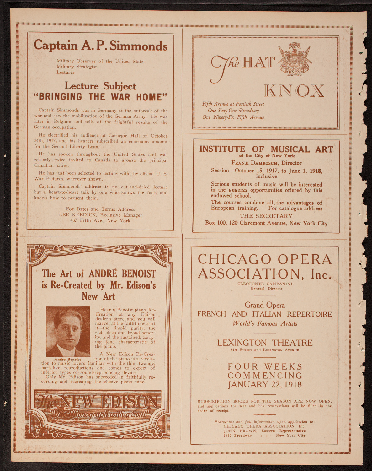 Lecture by Sergeant Arthur Guy Empey, November 28, 1917, program page 2