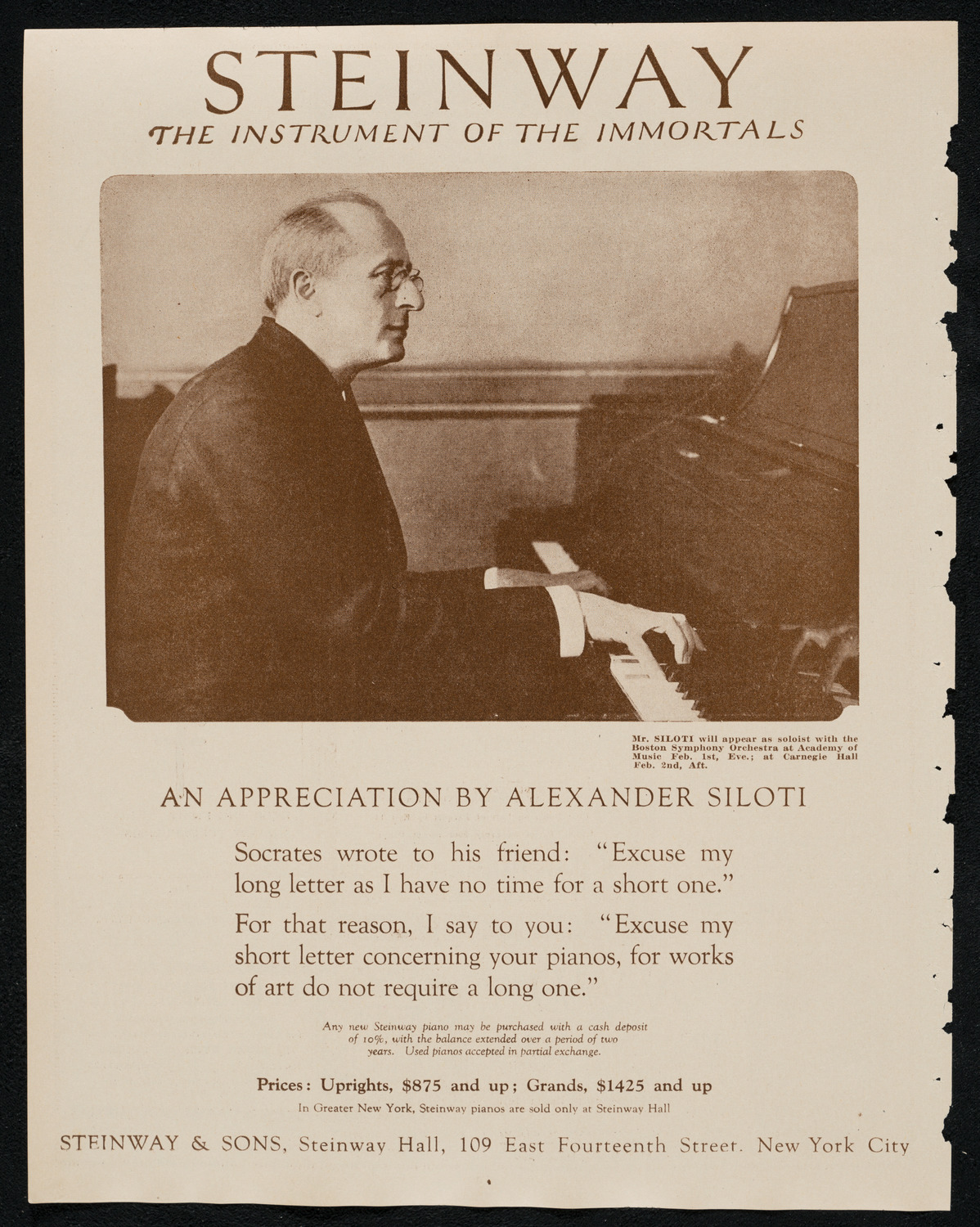 New York Symphony Orchestra: Beethoven Cycle, February 1, 1924, program page 4