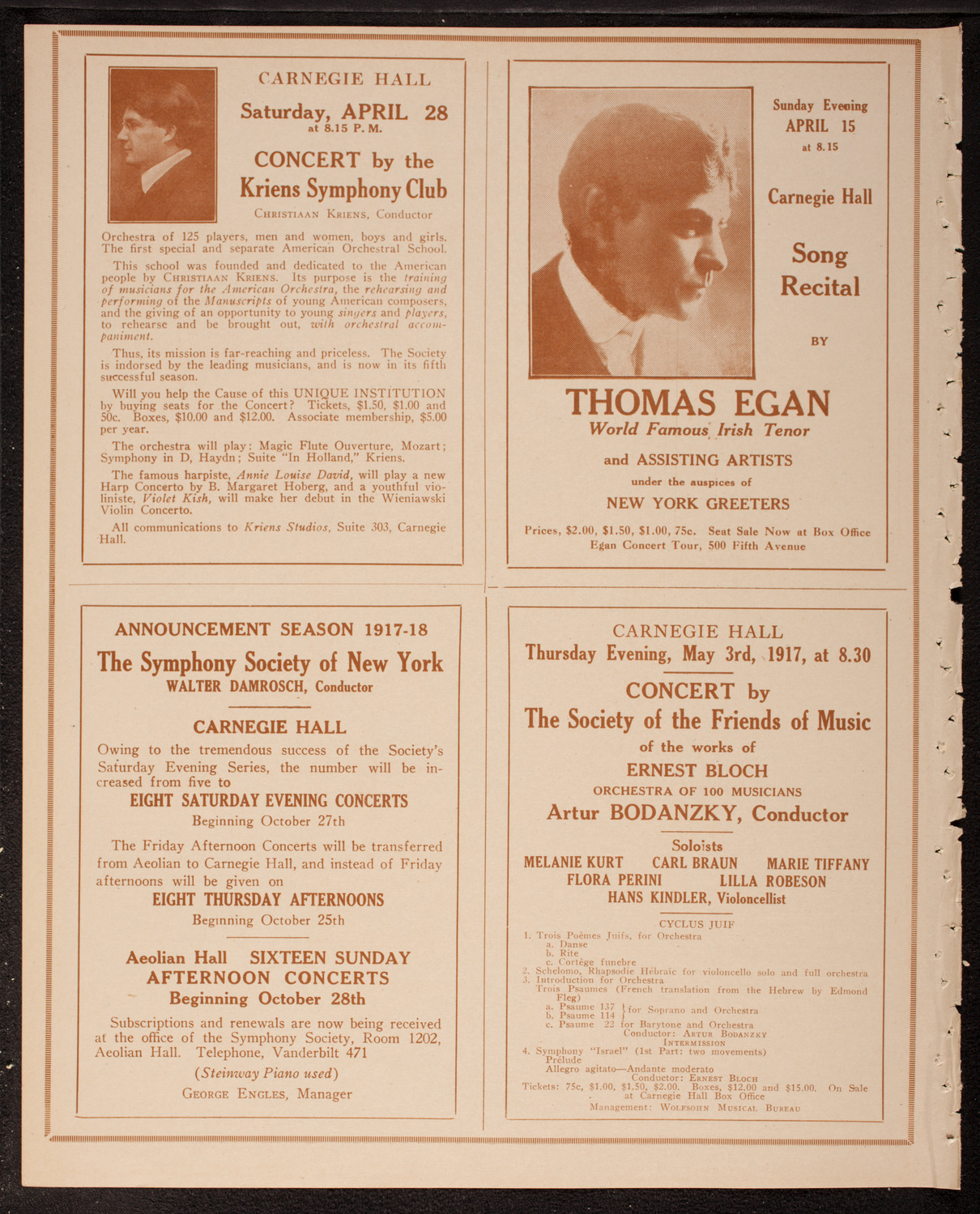 Scandinavian Symphony Society of New York, April 14, 1917, program page 8