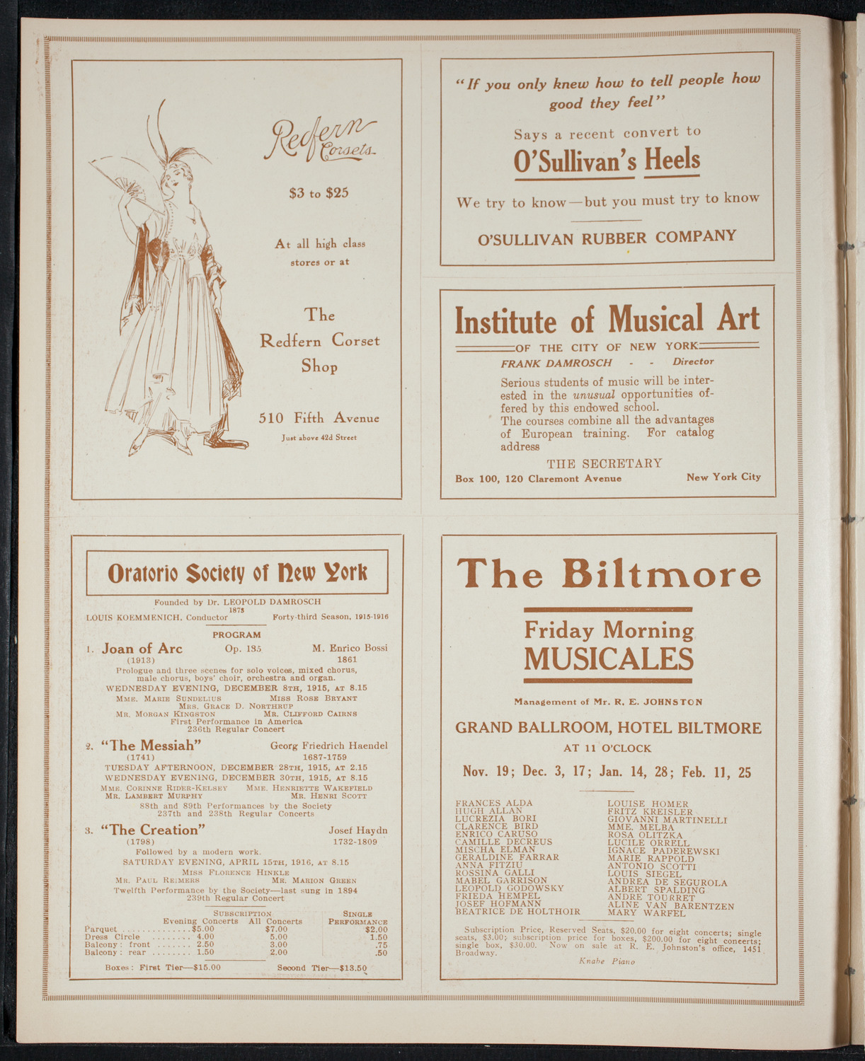 Boston Symphony Orchestra, November 6, 1915, program page 2