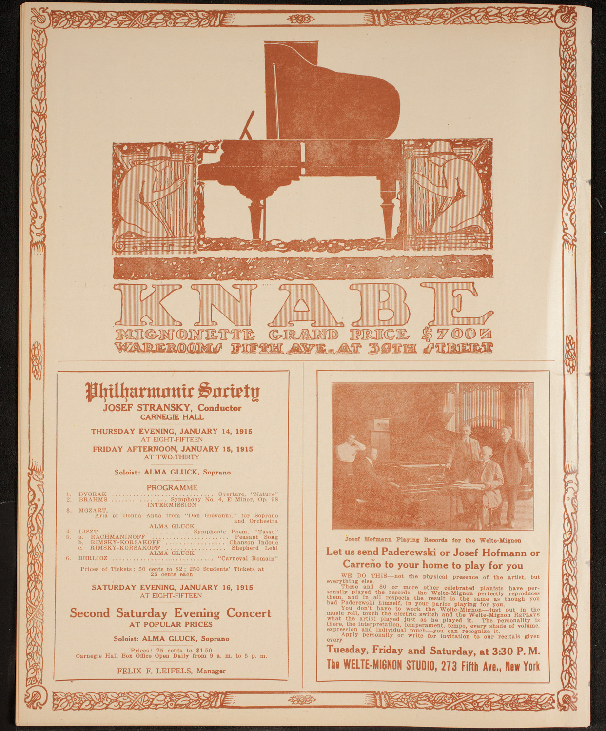 Concert of Scandanavian Music, January 10, 1915, program page 12