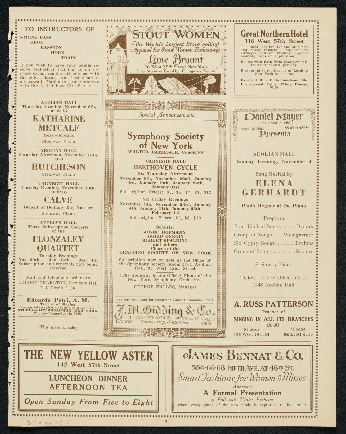 Albert Spalding, Violin, November 4, 1923, program page 9