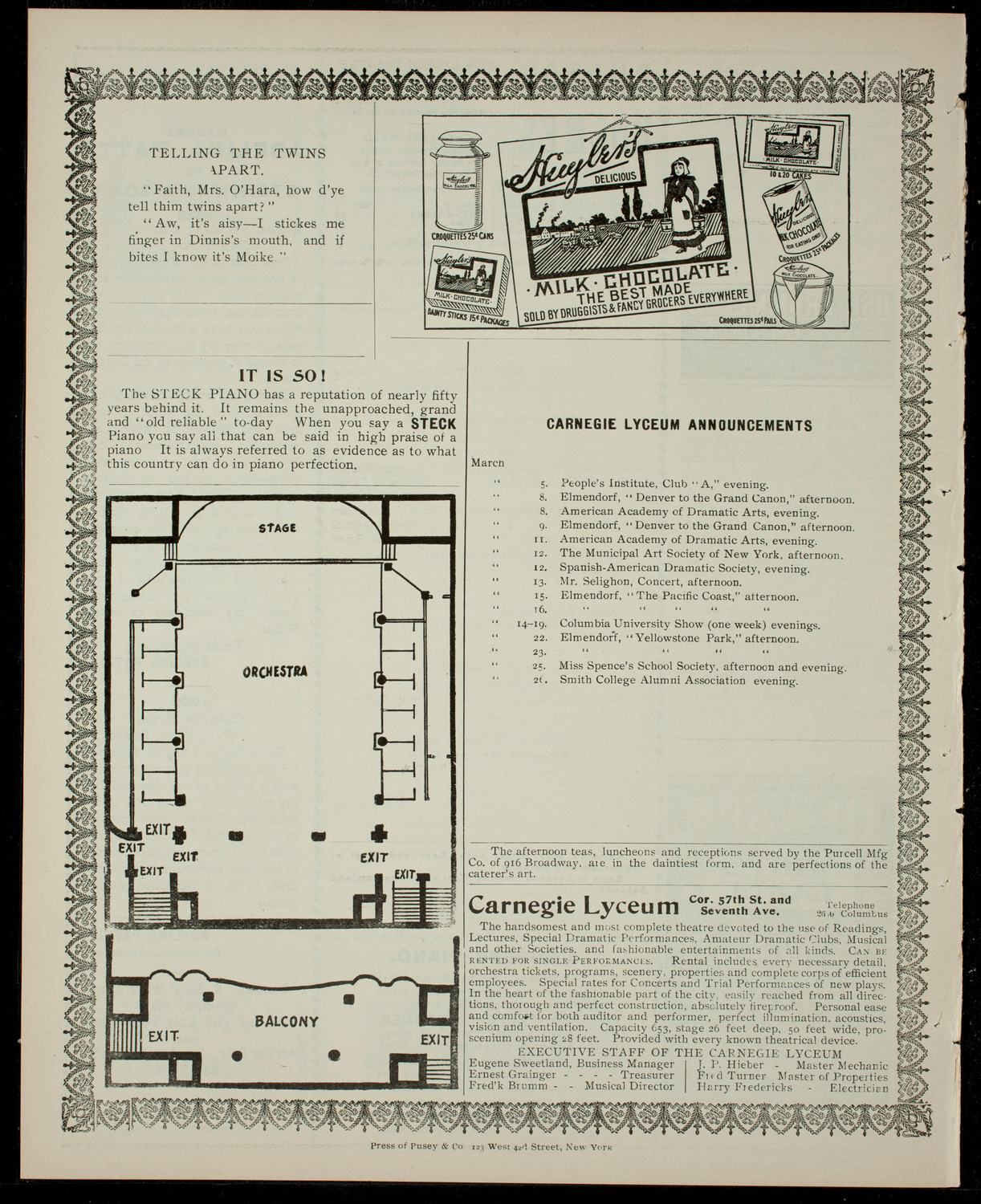 College of the City of New York Sophomore Class Play, March 4, 1904, program page 4
