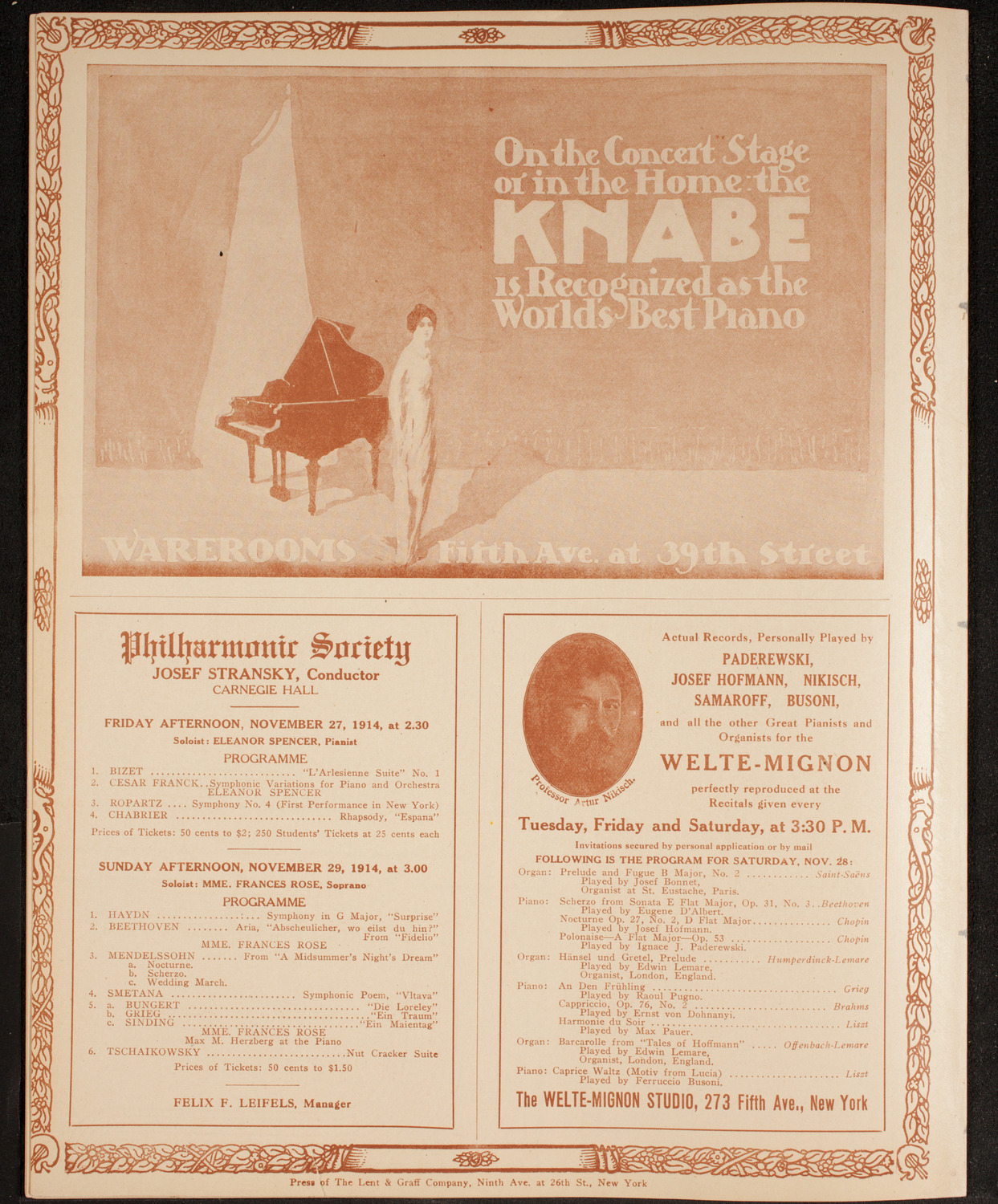 Elmendorf Lecture: Around Northern Europe, November 23, 1914, program page 12