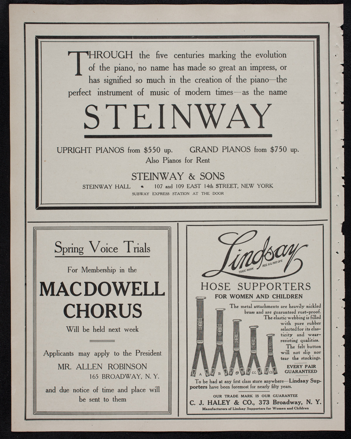 London Symphony Orchestra, April 29, 1912, program page 4