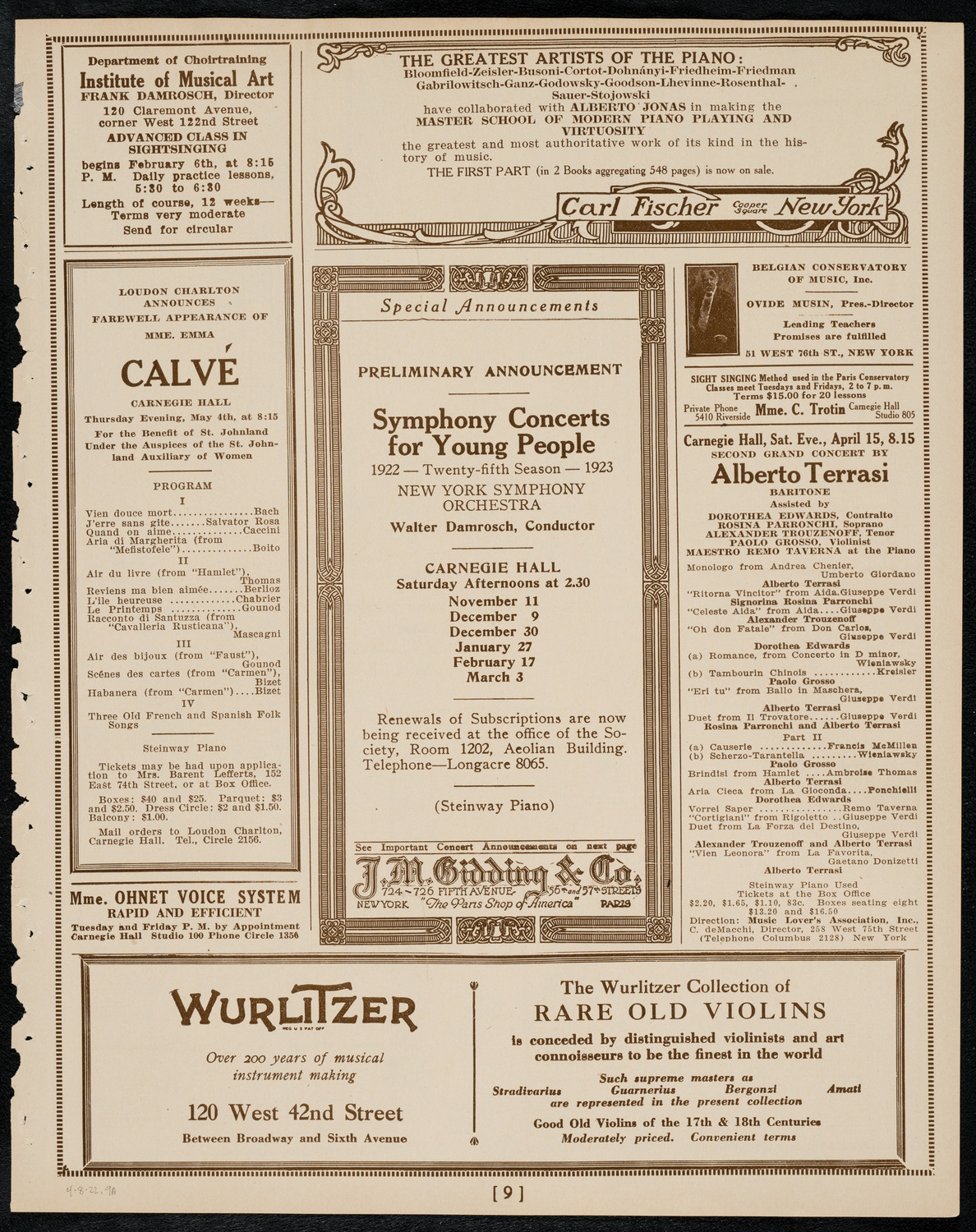 Claire Dux, Soprano, April 8, 1922, program page 9