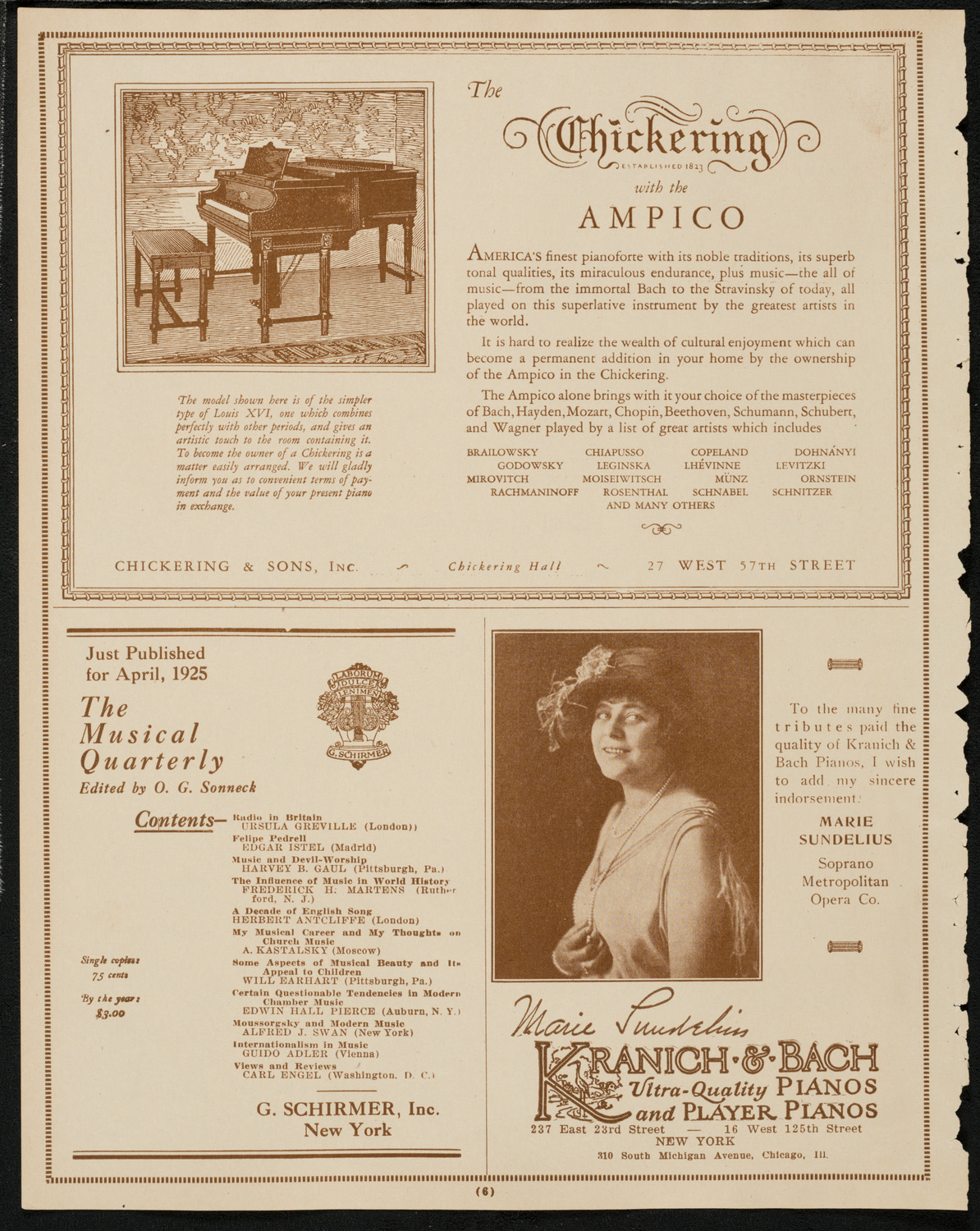 Boston Symphony Orchestra, April 11, 1925, program page 6