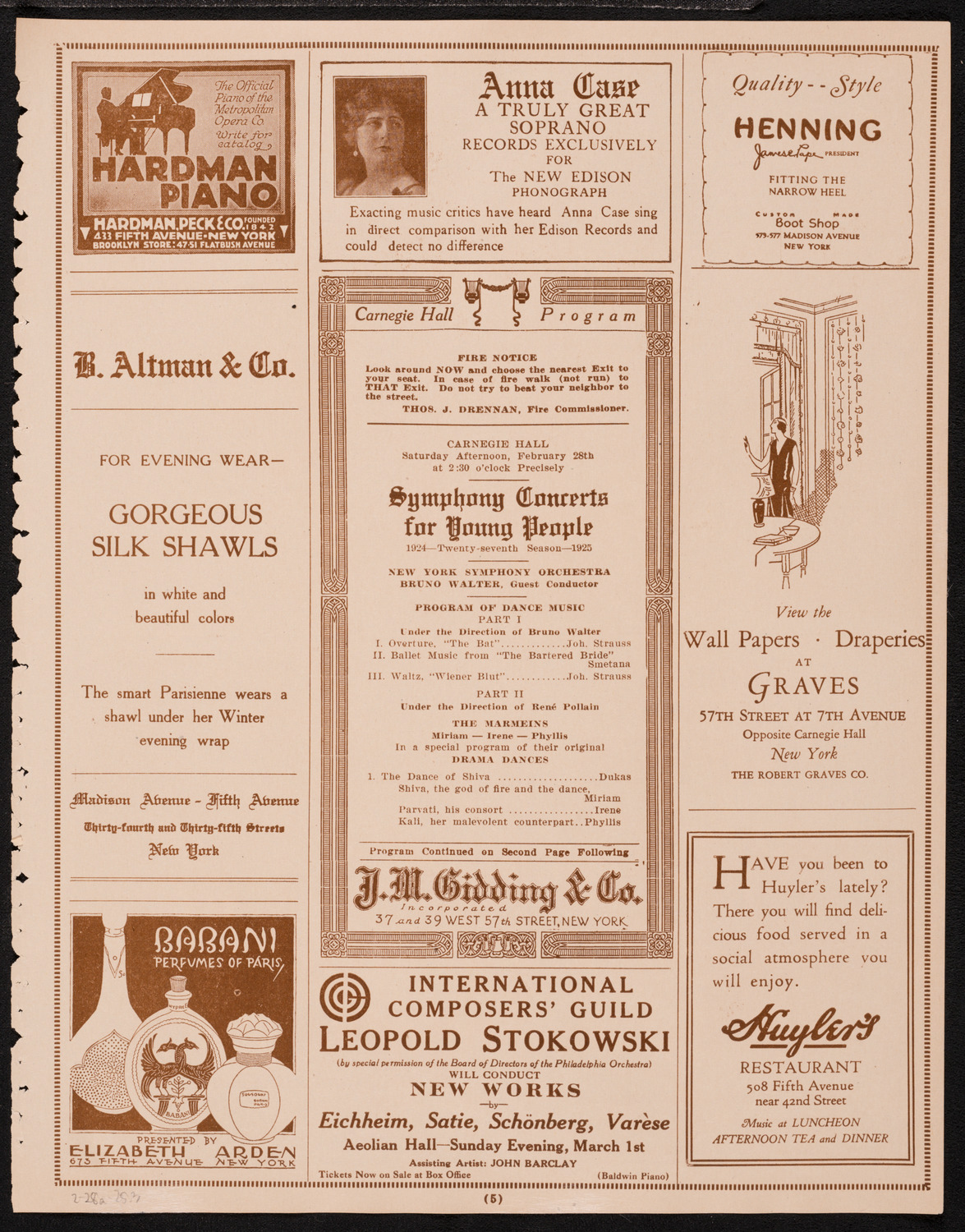 Symphony Concert for Young People, February 28, 1925, program page 5