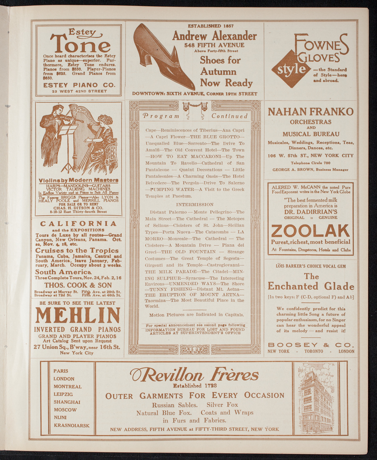 Elmendorf Lecture: Southern Italy and Sicily, December 6, 1915, program page 7