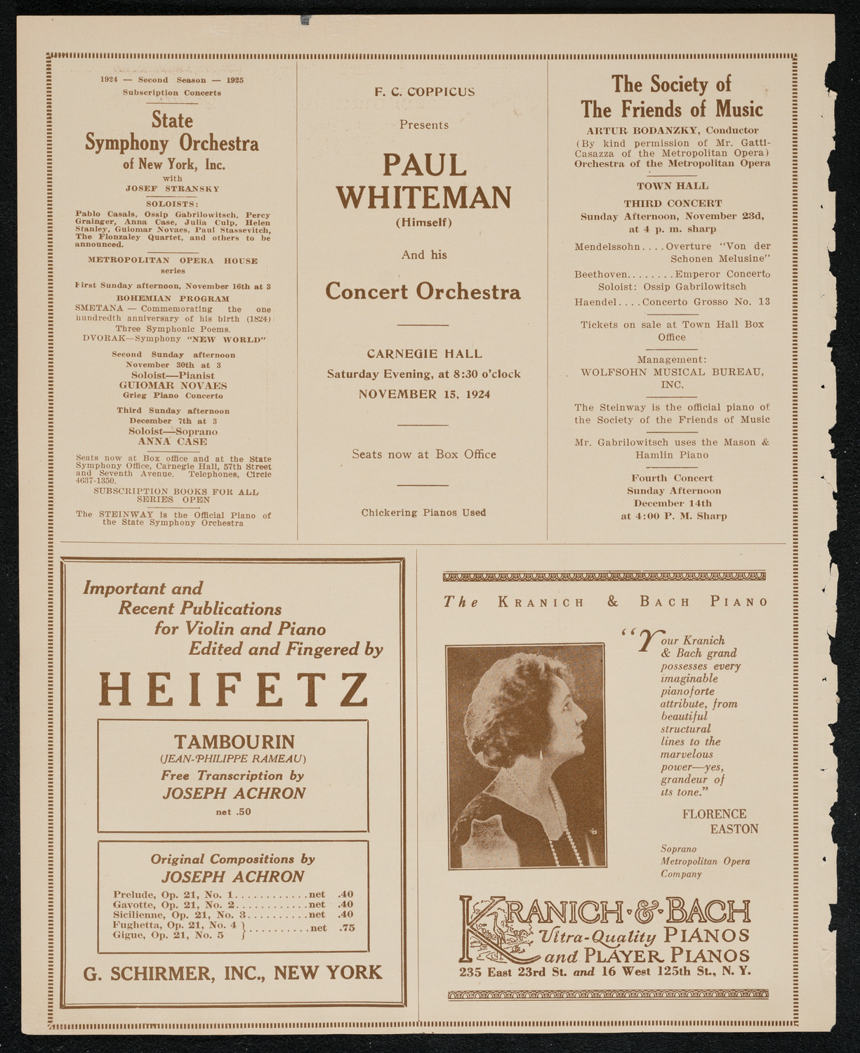 The Marriage of Figaro, November 14, 1924, program page 6