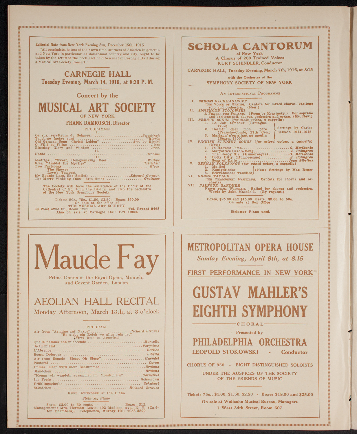 Young Women's Christian Associations of America 50th Anniversary Service, March 3, 1916, program page 10