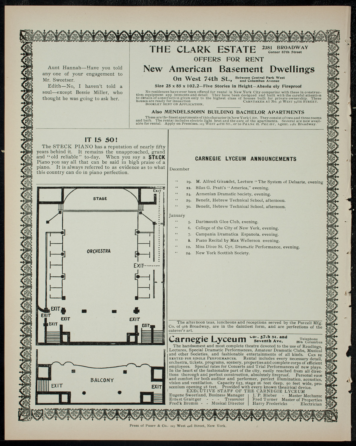 Players Theatre and Children's Theatre, December 17, 1904, program page 4