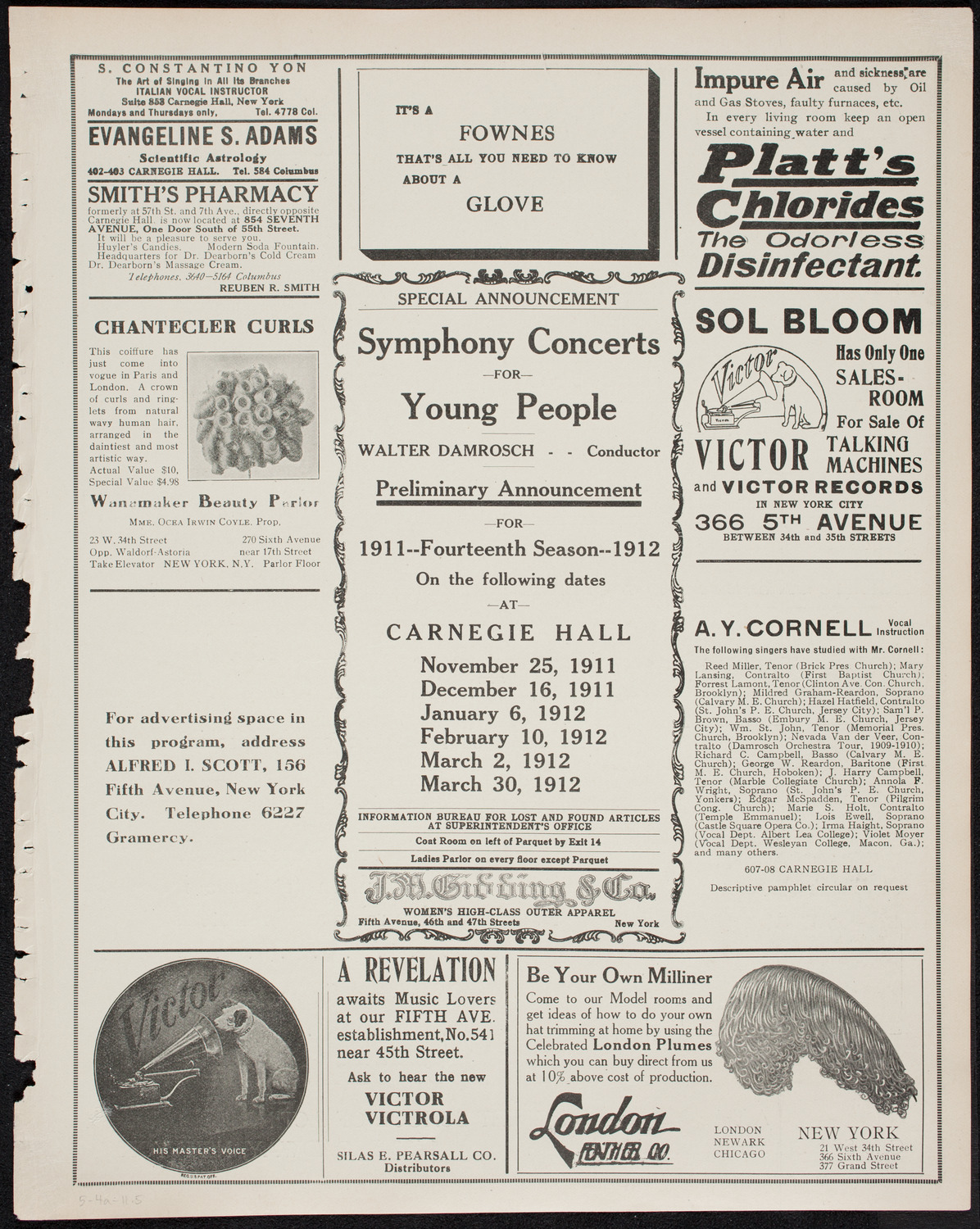 Adeline Genée with The Morris Dancers and The Nahan Franko Symphony Orchestra, May 4, 1911, program page 9