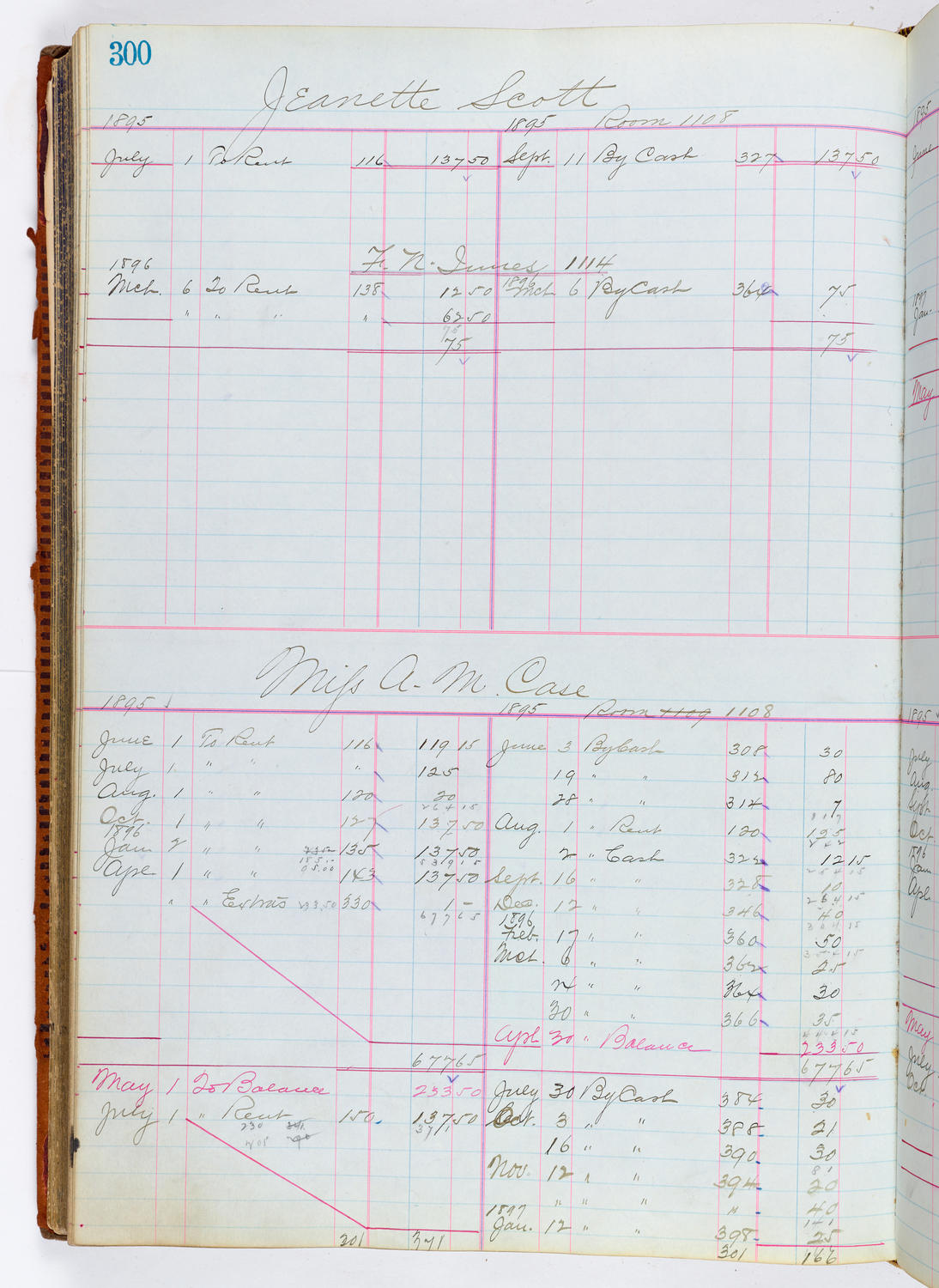 Music Hall Accounting Ledger, volume 1, page 300