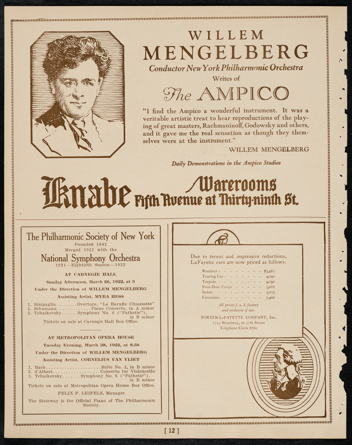 Erna Rubinstein, Violin, March 25, 1922, program page 12