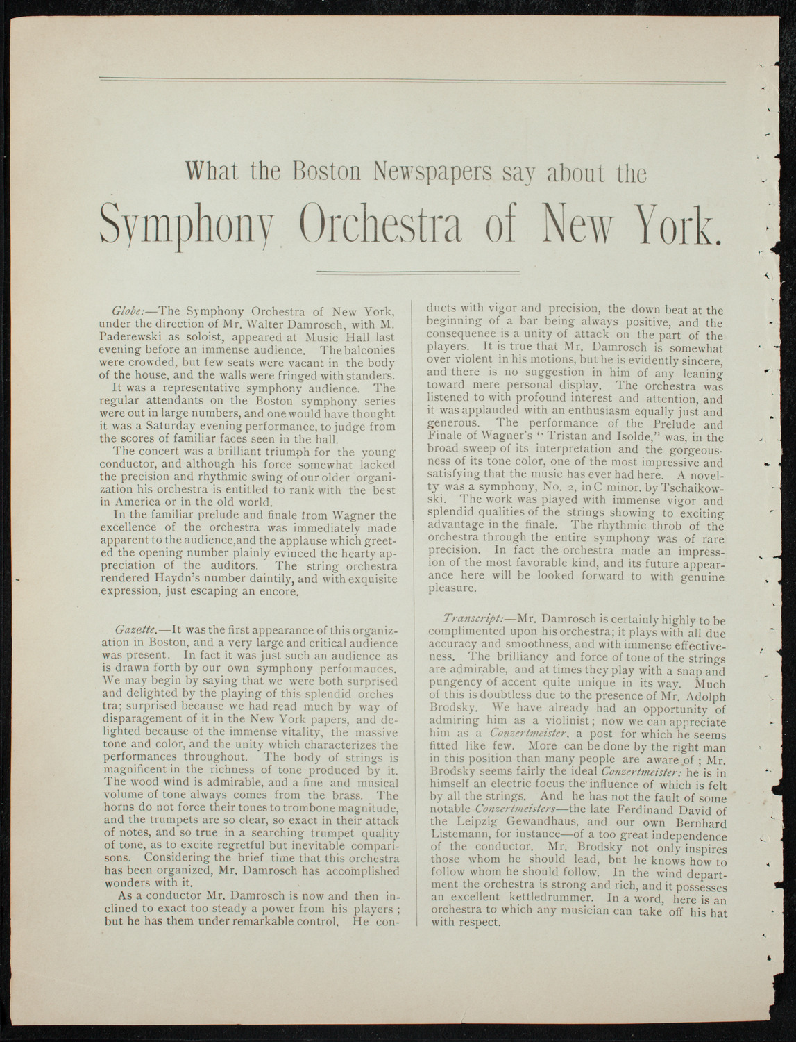 Oratorio Society of New York, December 30, 1891, program page 2