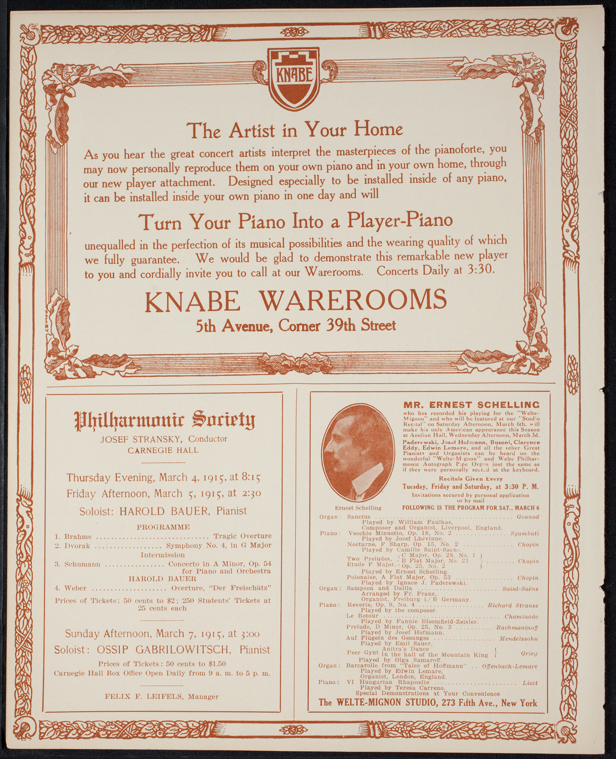 New York Symphony Orchestra, March 2, 1915, program page 12