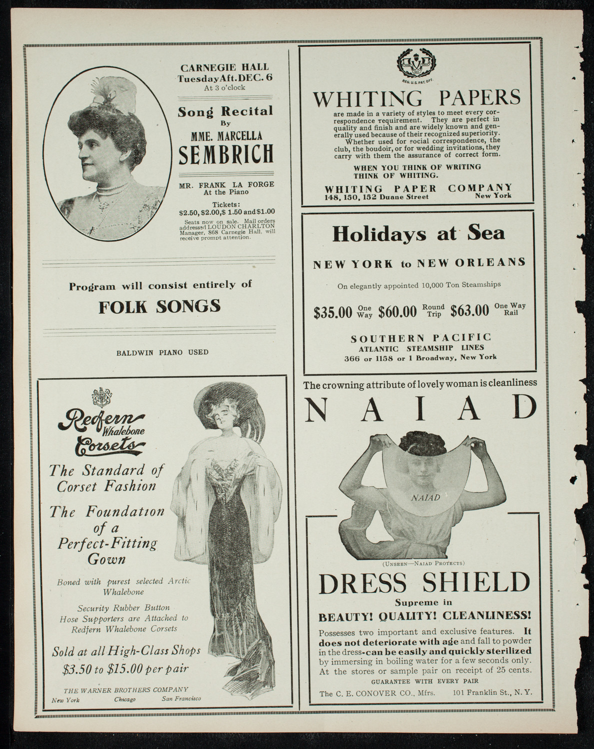 Volpe Symphony Society of New York, December 4, 1910, program page 2