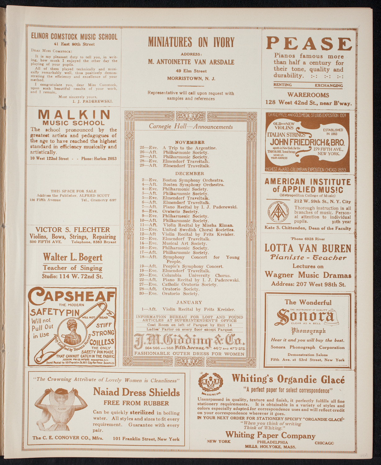 Roy Chandler's South American Series: Spring Byington-Chandler "A Trip to the Argentine", November 24, 1915, program page 3