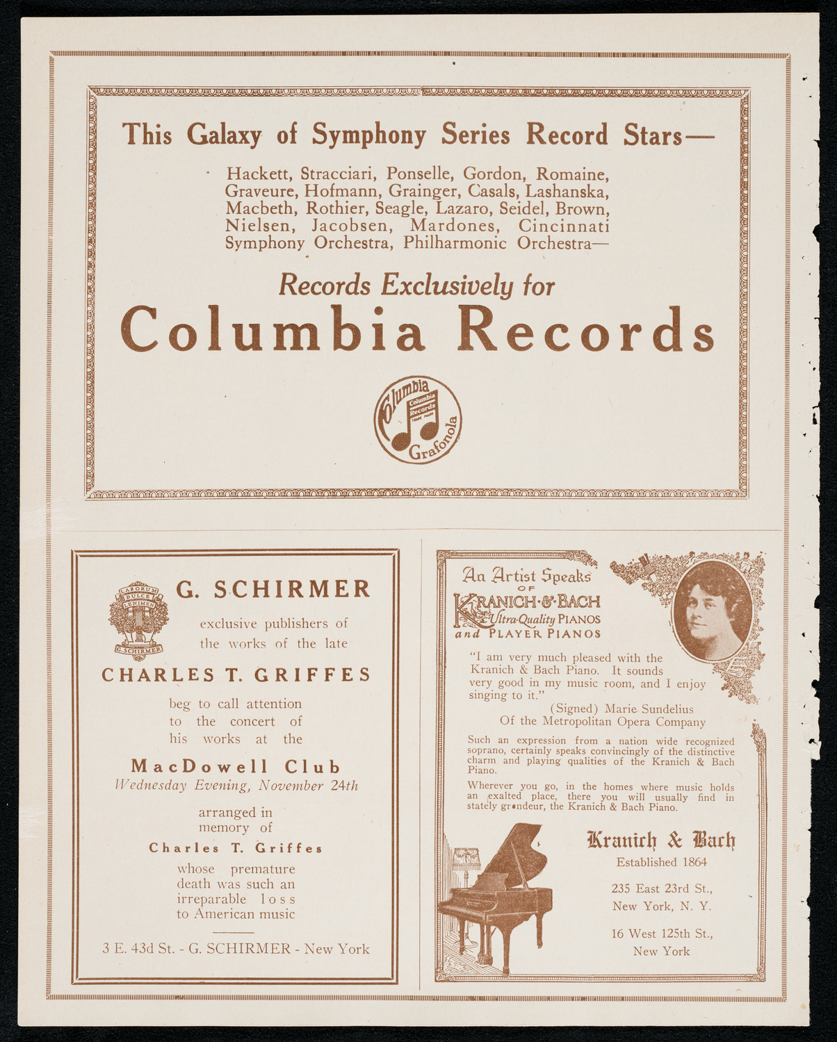 National Symphony Orchestra, November 23, 1920, program page 6