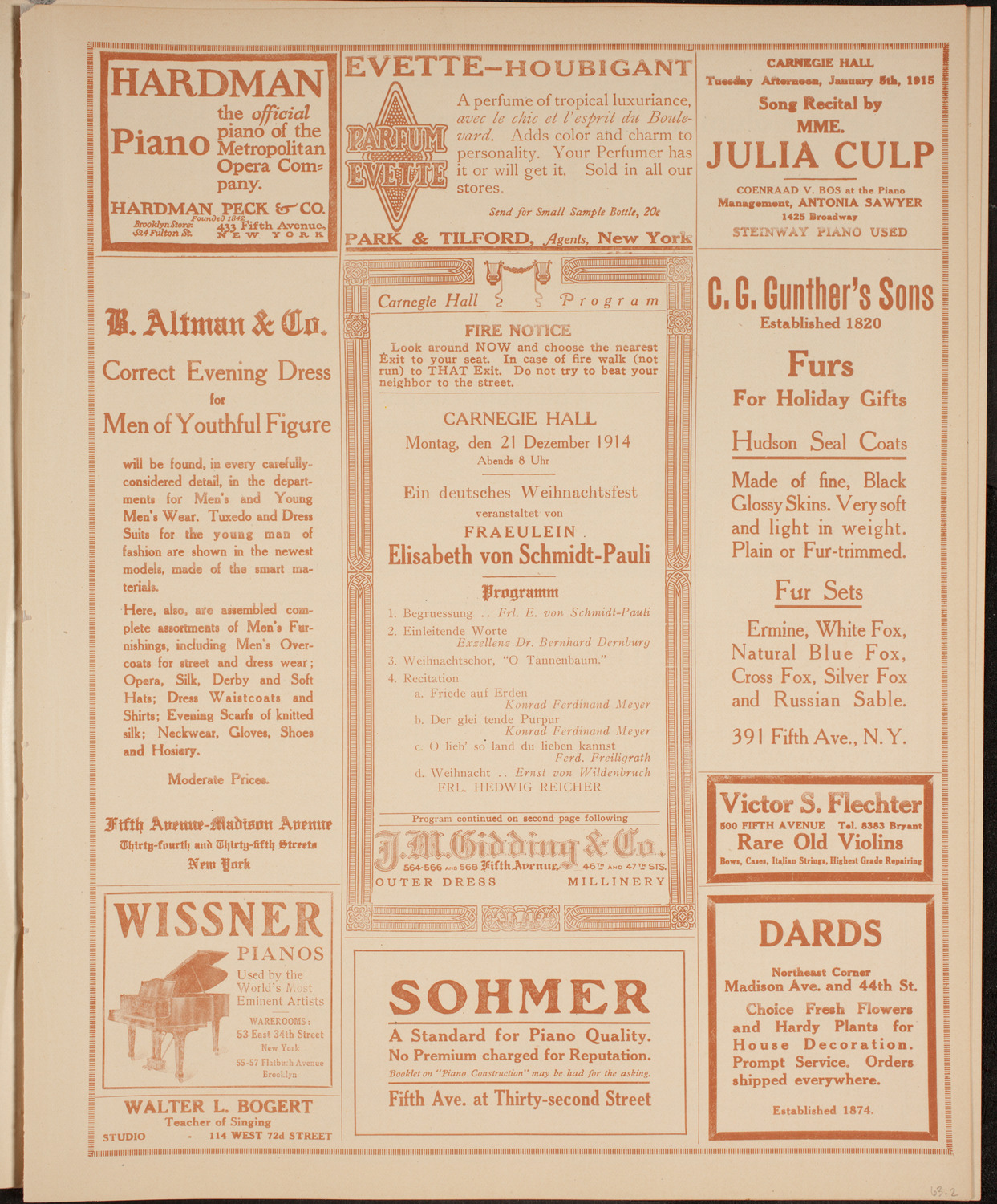 German Christmas Festival, December 21, 1914, program page 5