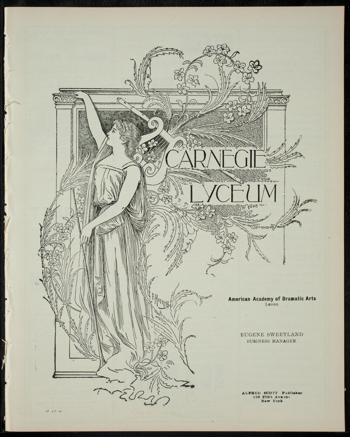 Elmendorf Lecture: Old and New Castile, April 6, 1905, program page 1