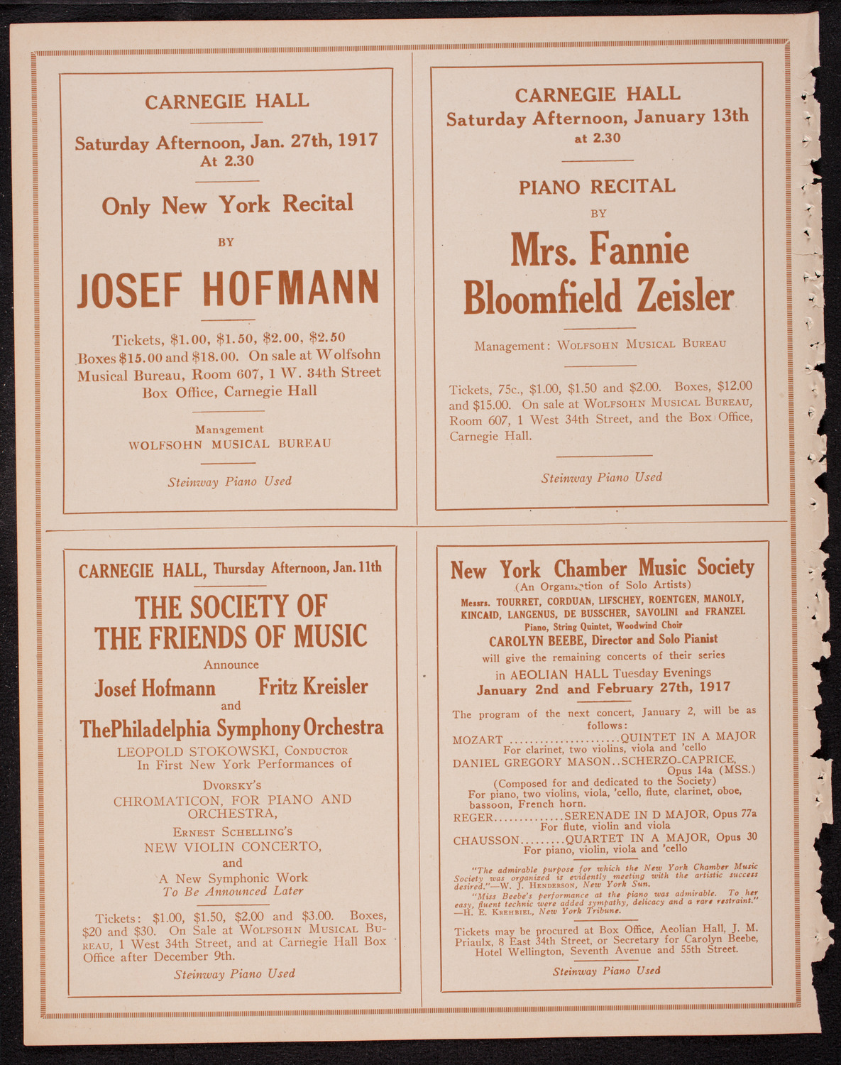 Benefit: B.F.B. Permanent Blind Relief War Fund, December 29, 1916, program page 10