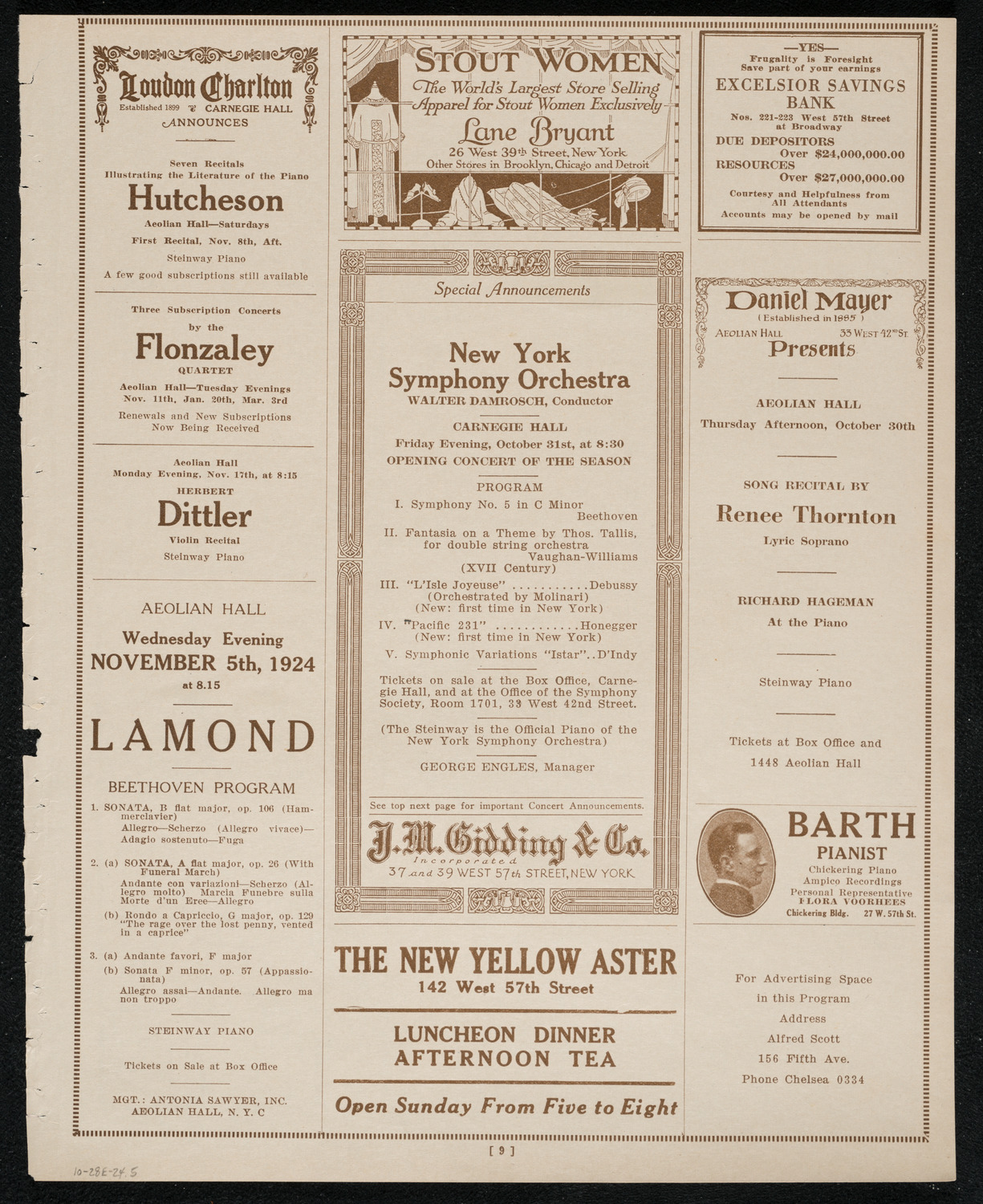 Socrate Barozzi, Violin, October 28, 1924, program page 9