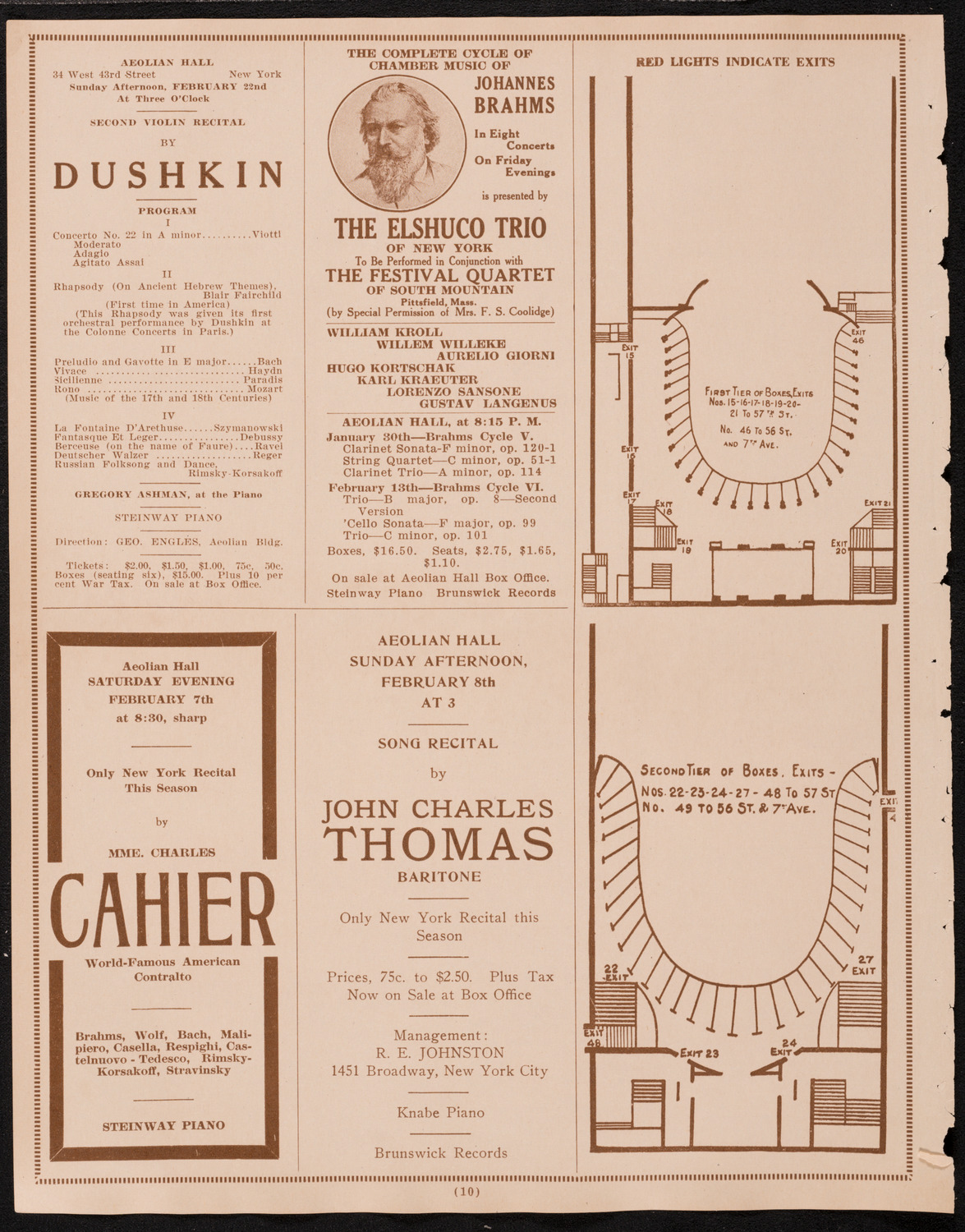 Boston Symphony Orchestra, January 29, 1925, program page 10