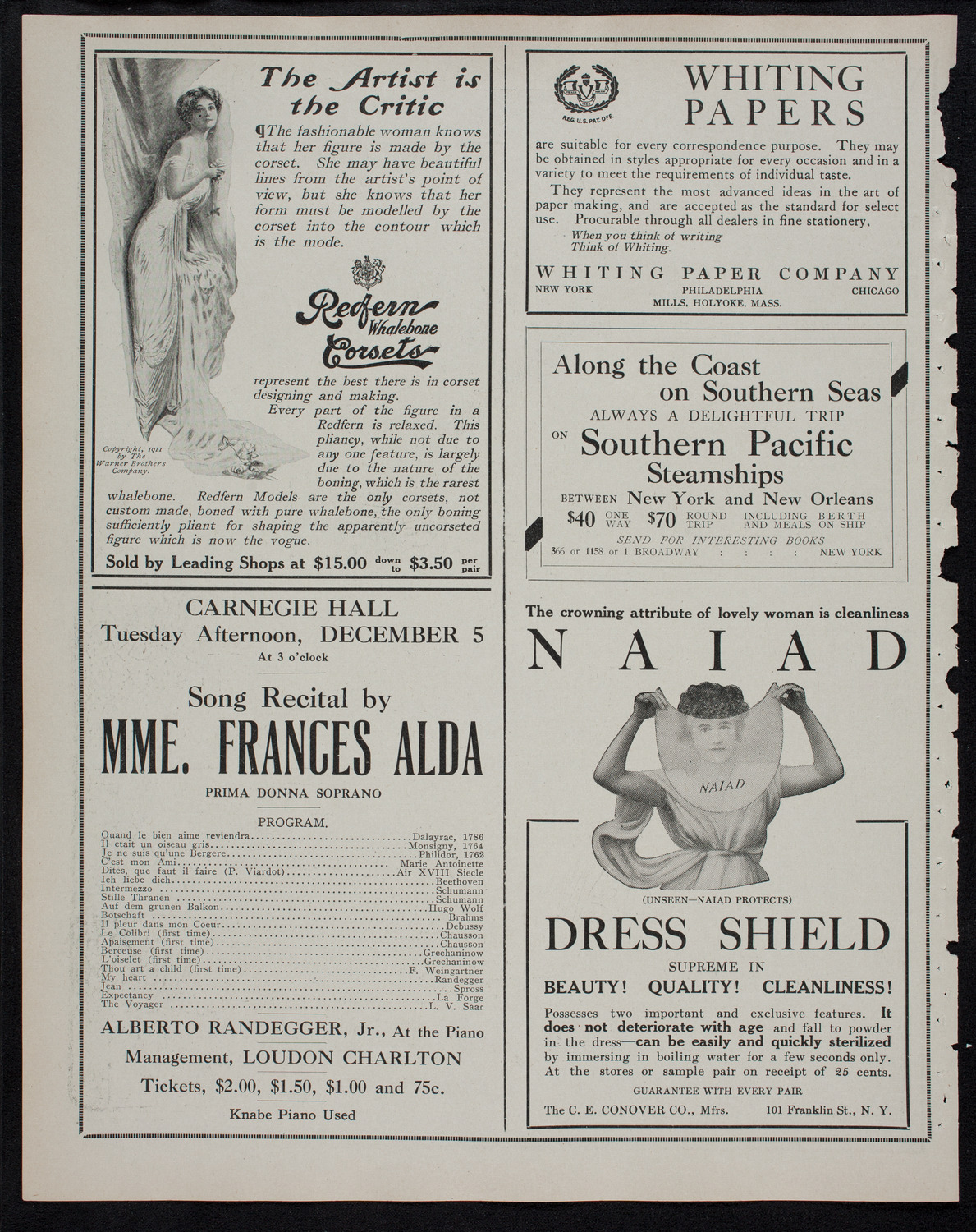 Russian Symphony Society of New York, November 18, 1911, program page 2