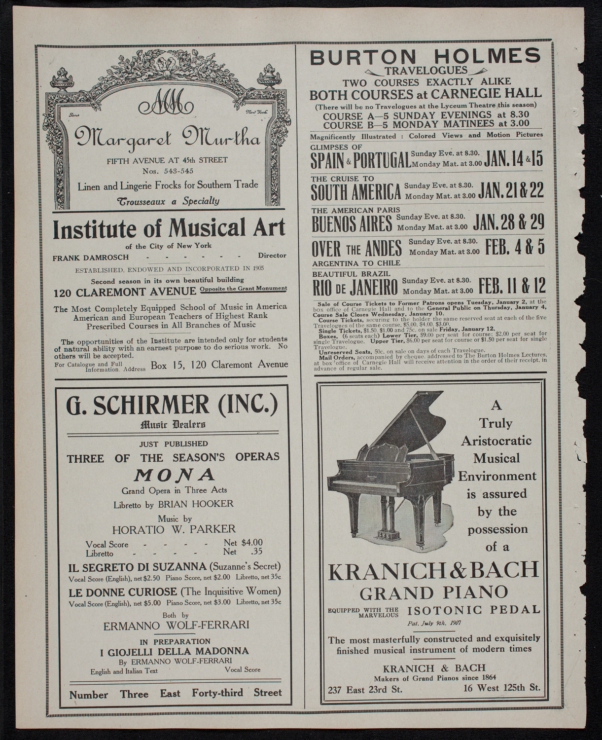 New York Philharmonic, December 21, 1911, program page 6